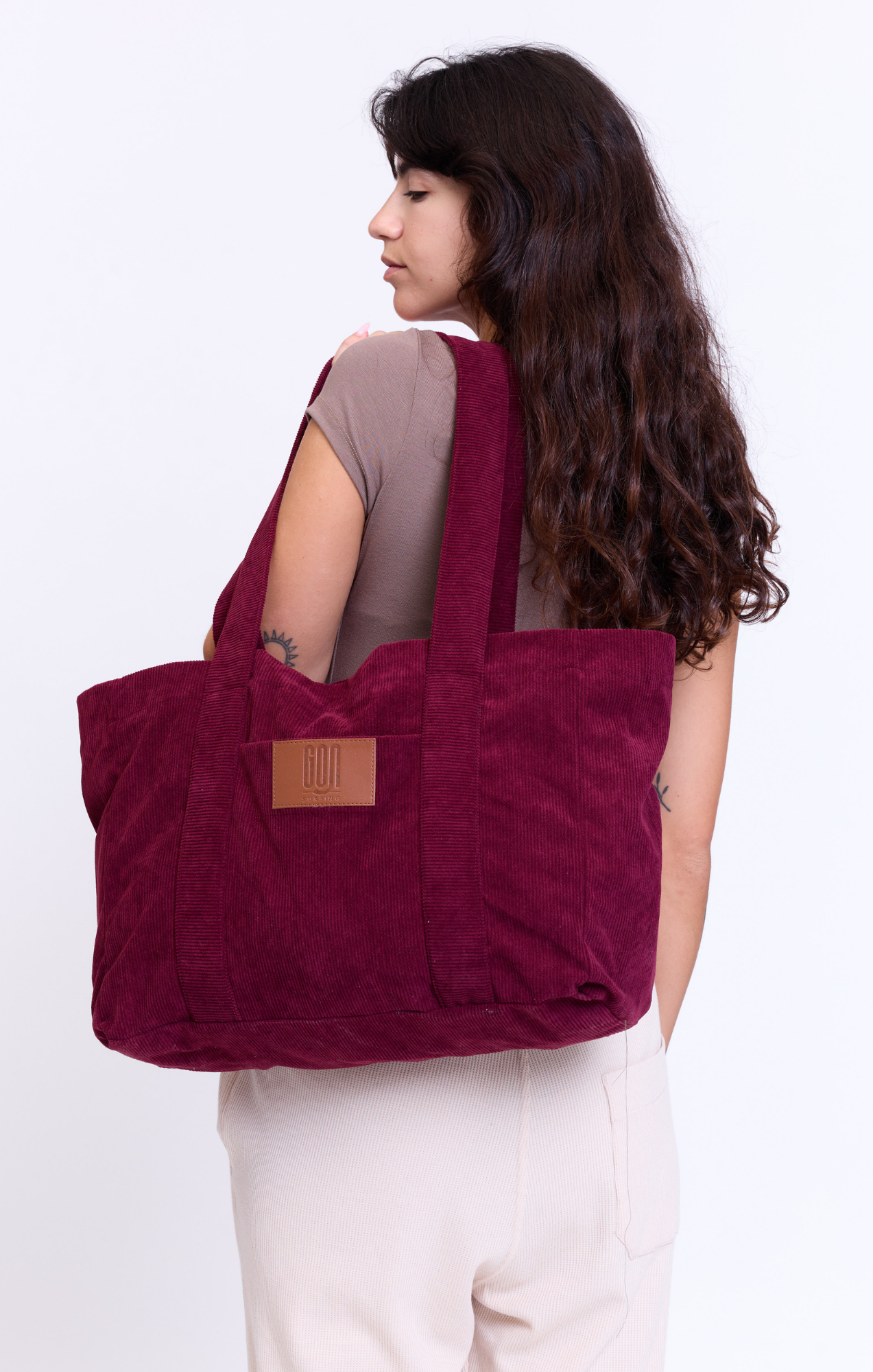 Burgundy - Corduroy Bag