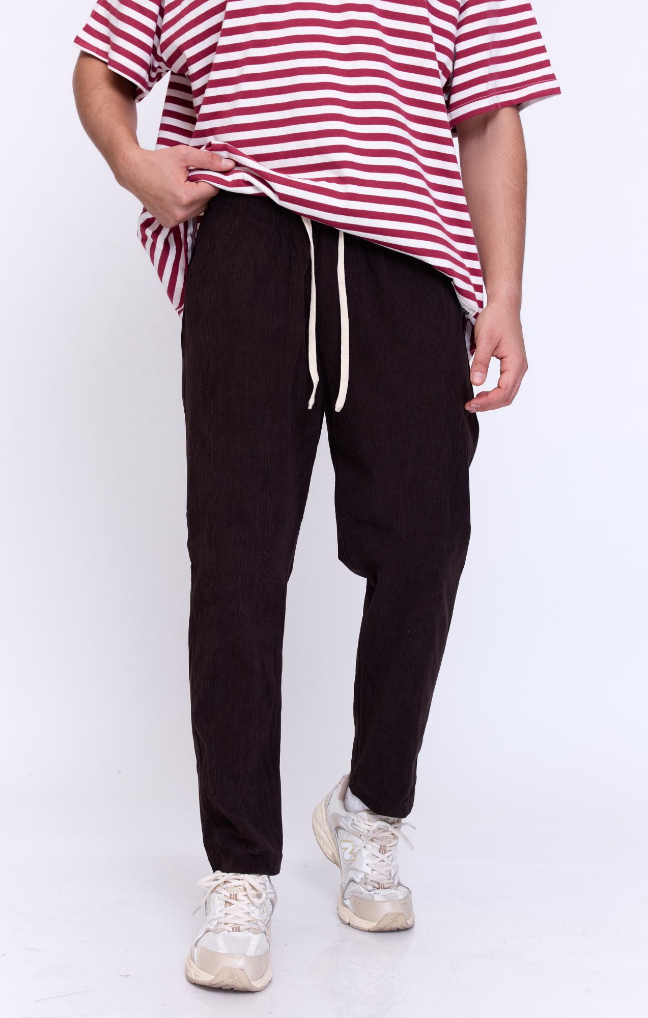 Dark Brown - Corduroy Long Pants