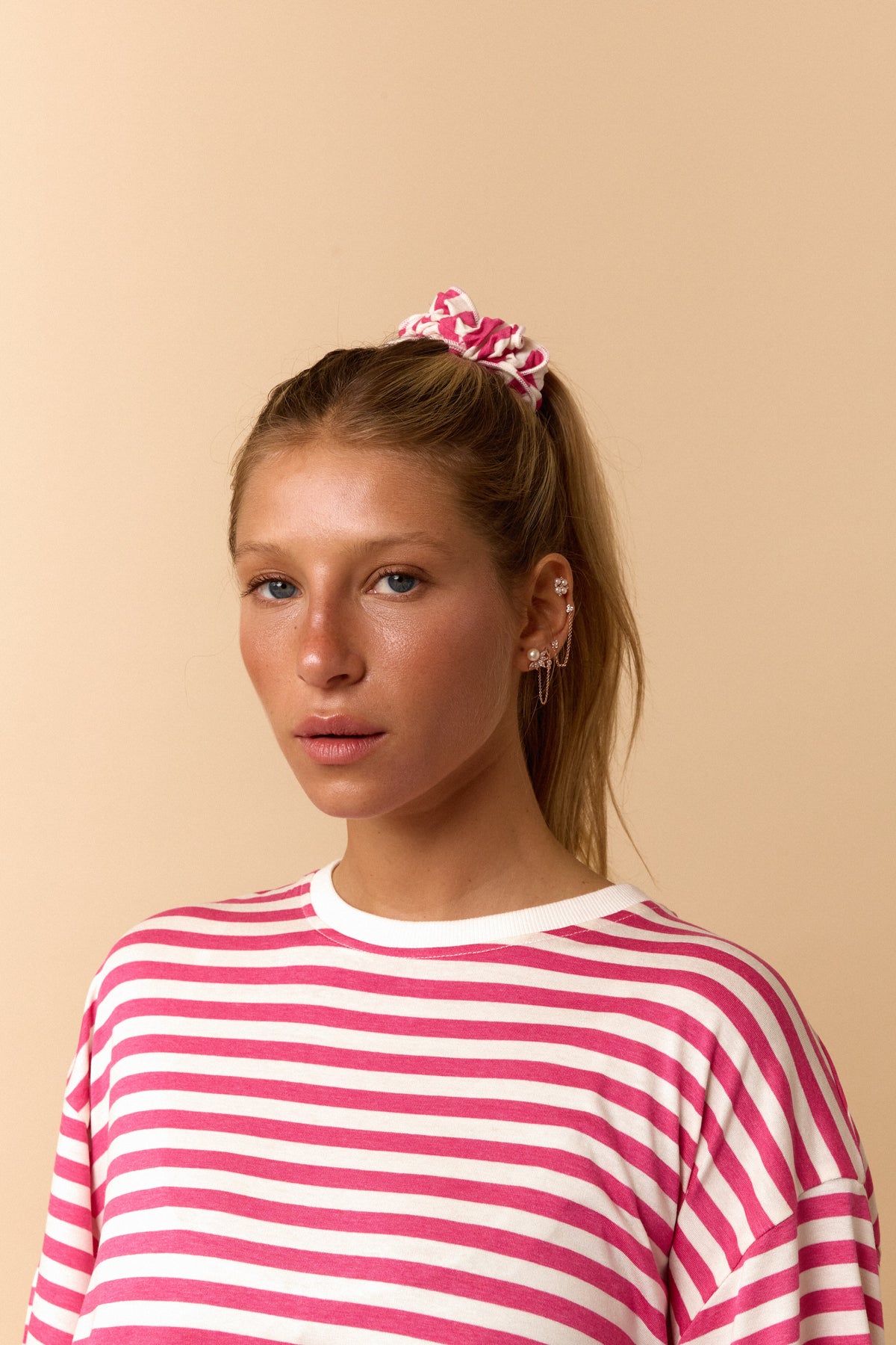 Striped Scrunchie - Pink - GON