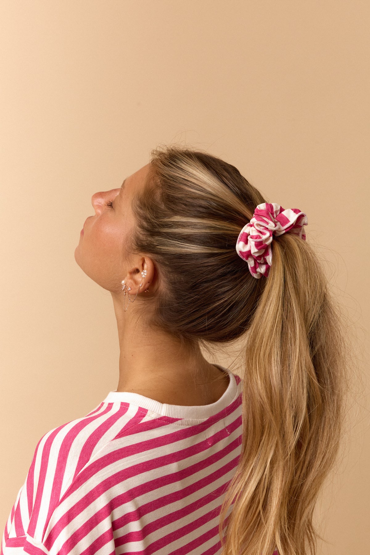 Striped Scrunchie - Pink - GON