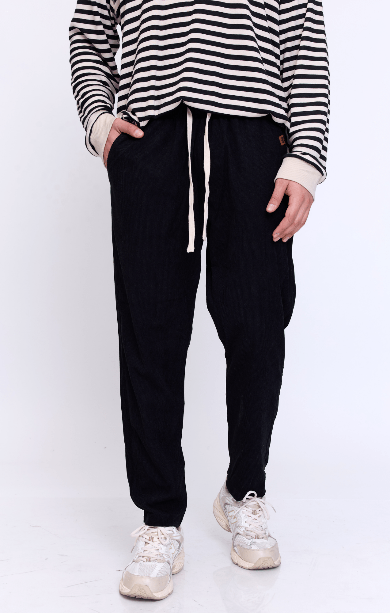 Black - Corduroy Long Pants - GONSURFING