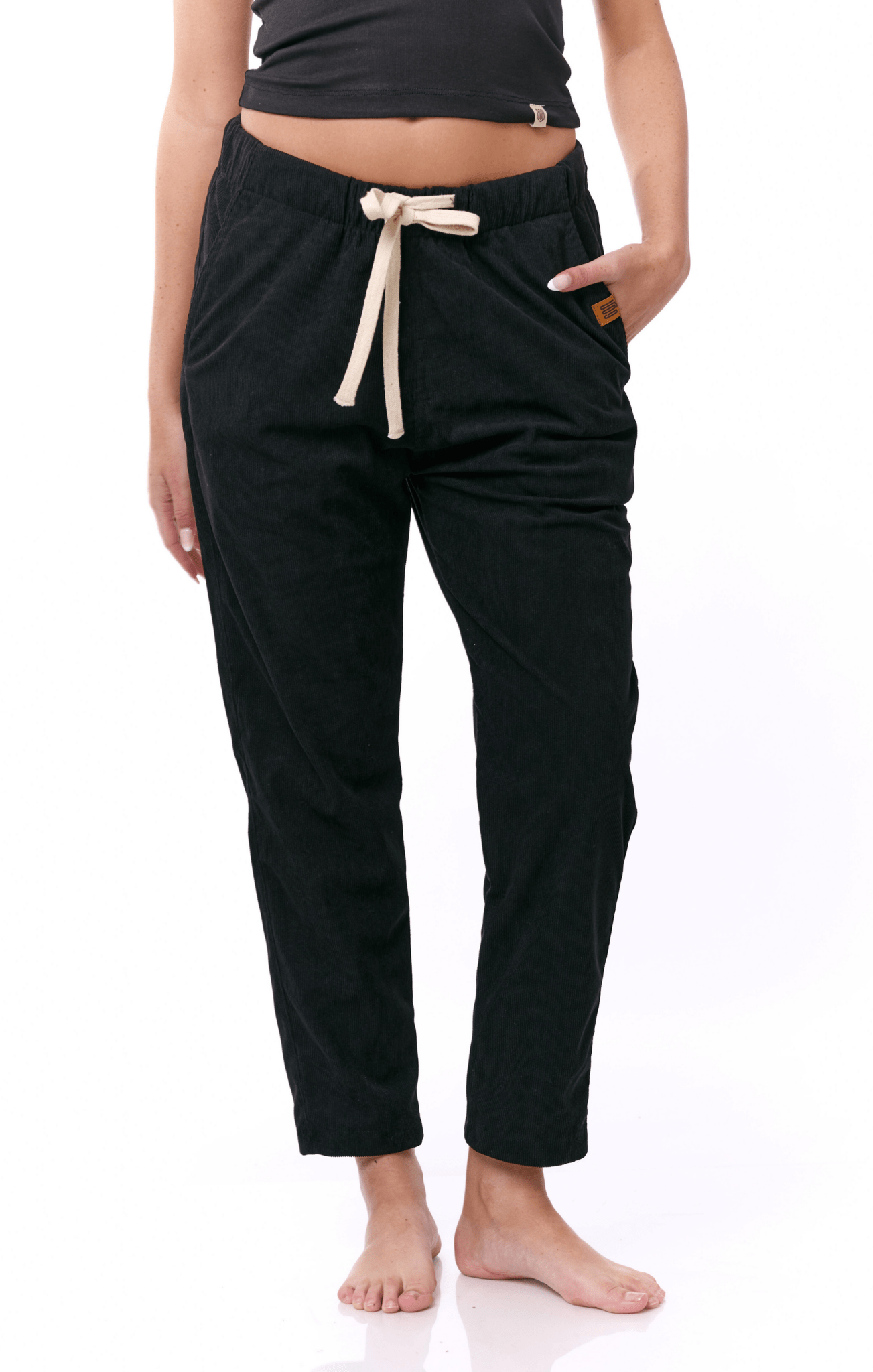 Black - Corduroy Long Pants - GONSURFING