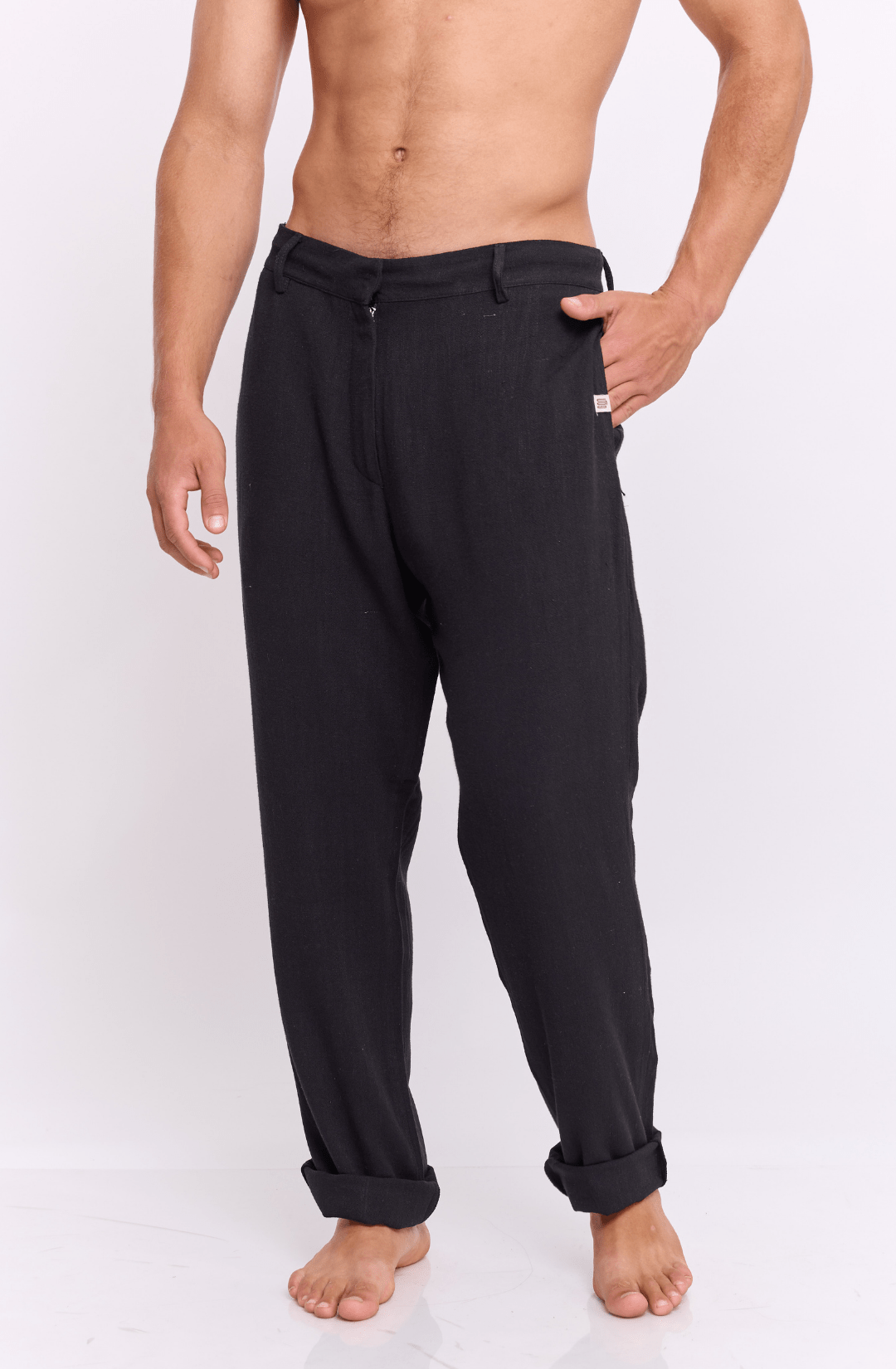 Black - Linen Long Pants - GONSURFING