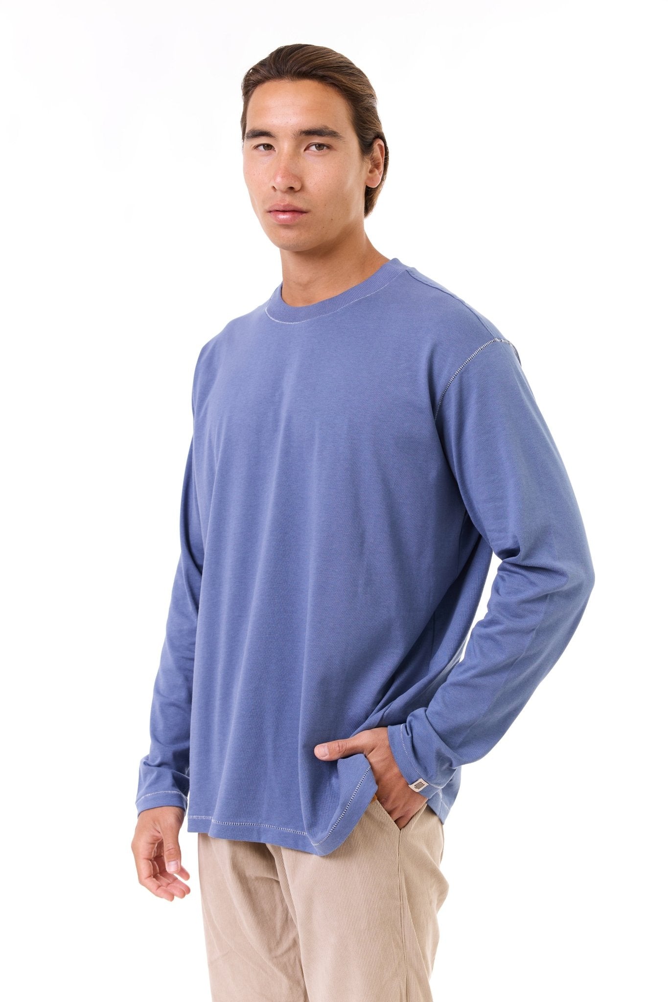 Blue - stitches long sleeves - GONSURFING