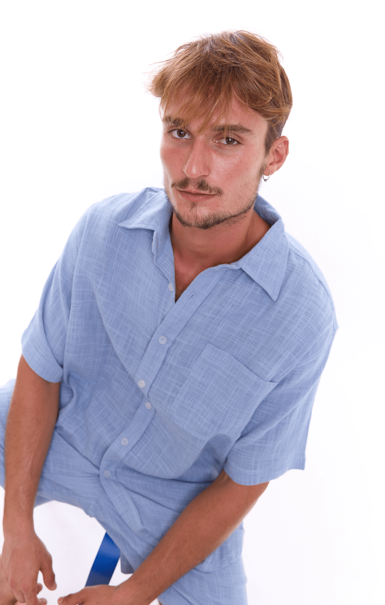 Blue texture - Unisex Oversize Cotton Shirt - GONSURFING