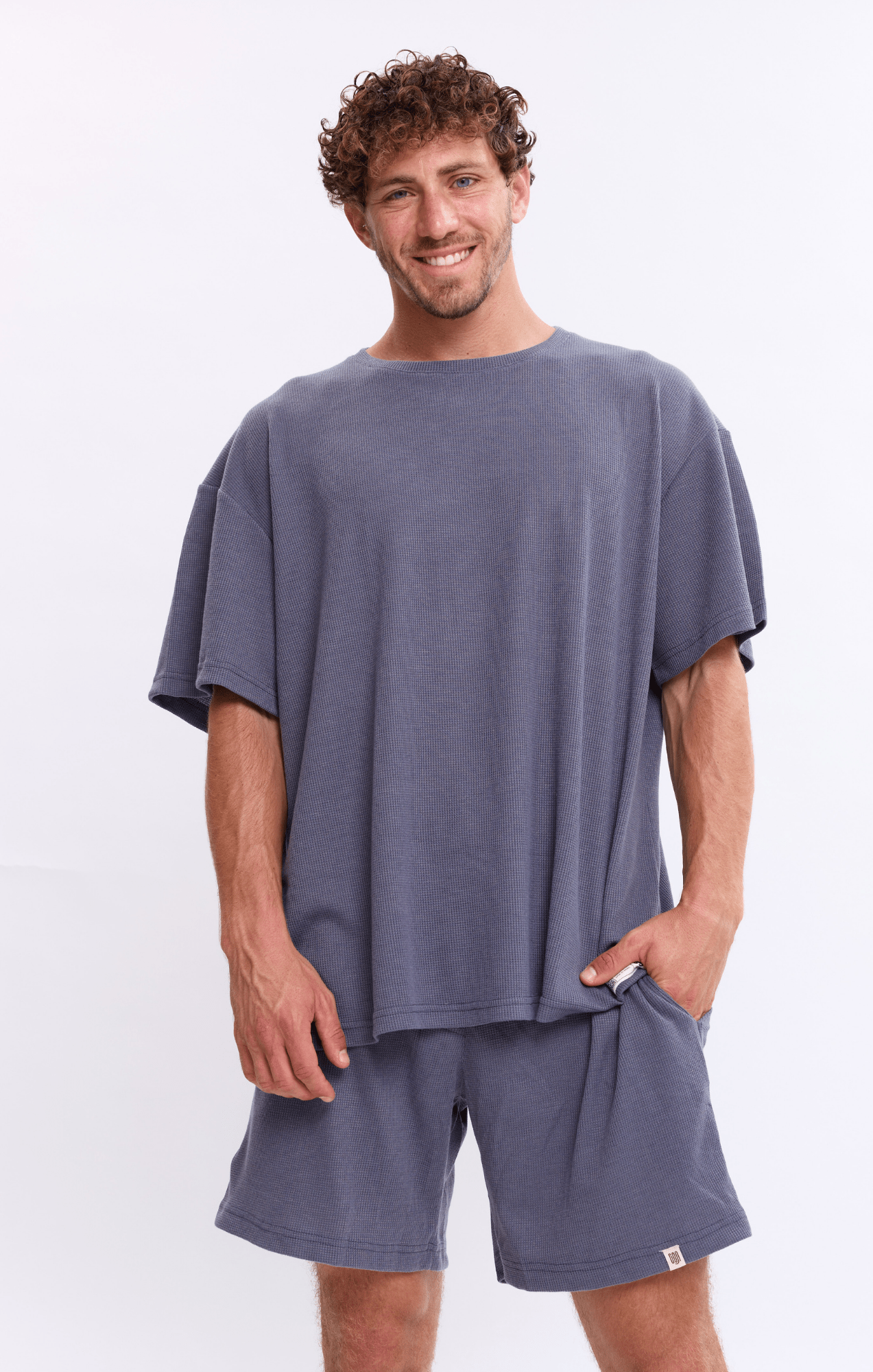 Blue - Waffle T-Shirt - GONSURFING