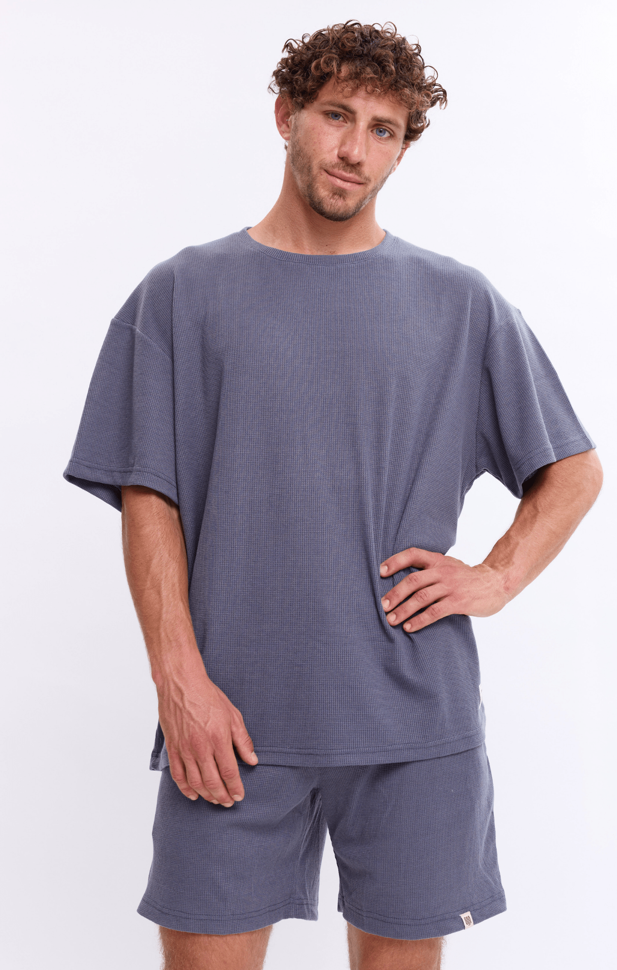 Blue - Waffle T-Shirt - GONSURFING