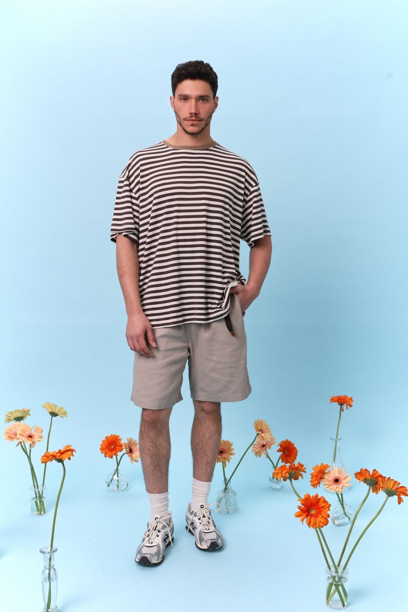 Brown & Cream Stripes - Oversize T-Shirt - GON