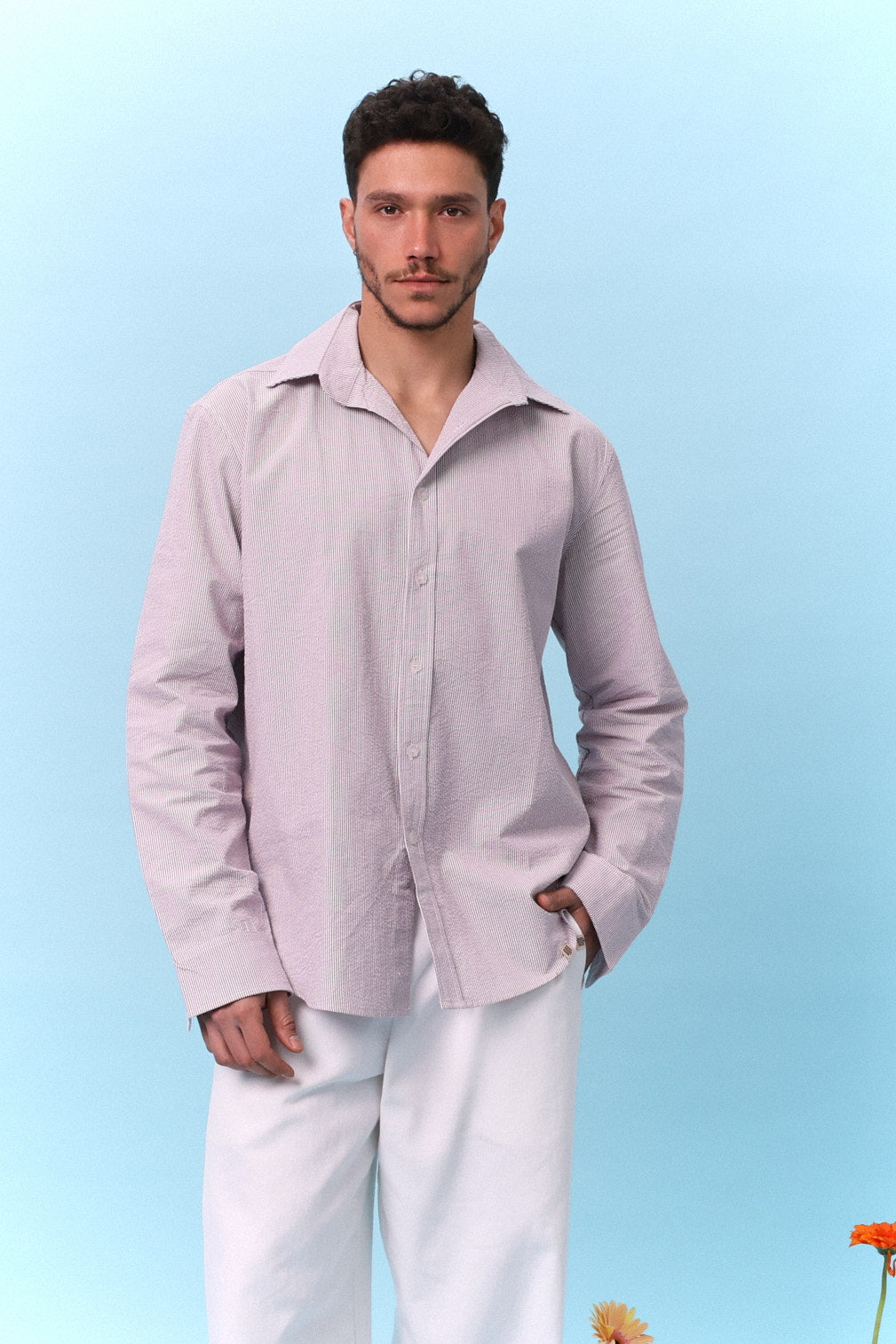 Button Down Shirt – Lilac Stripe - GON