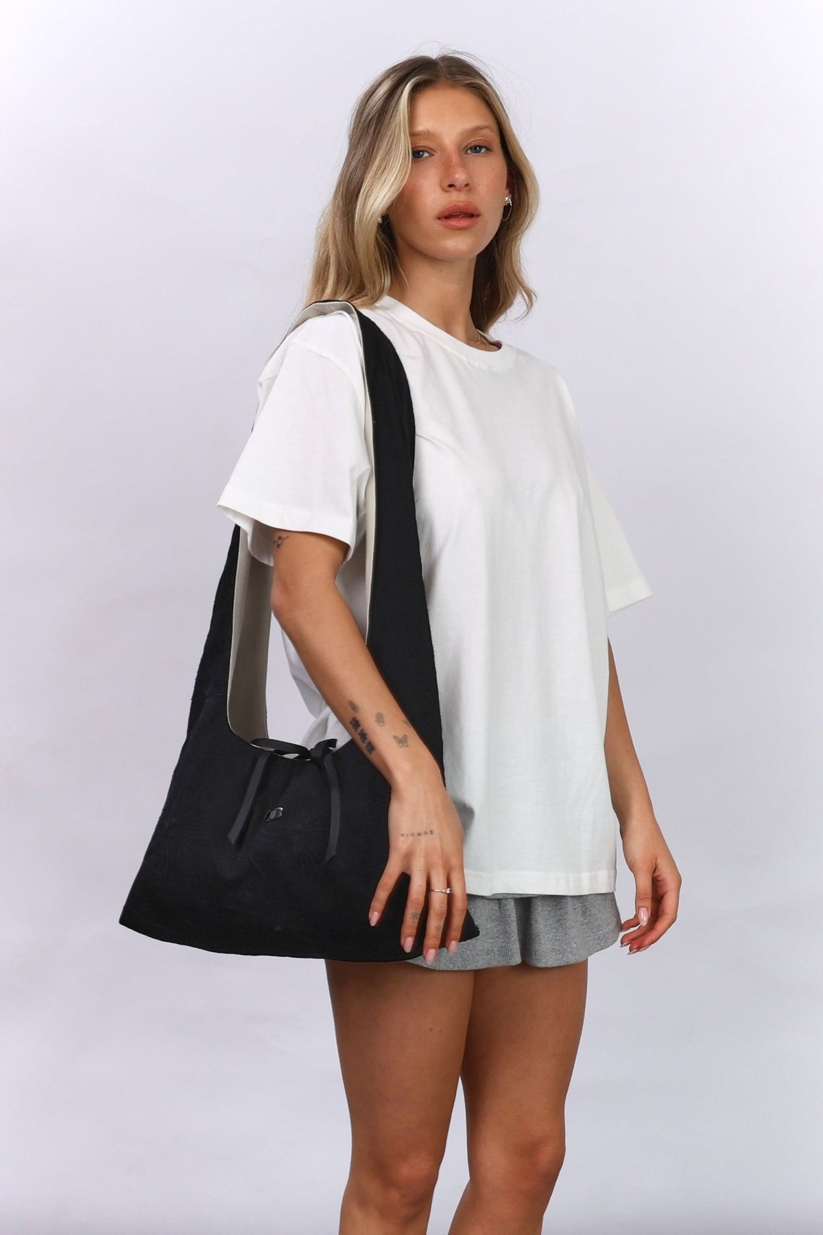 Crossbody bag - Black Floral \ Stone - GON