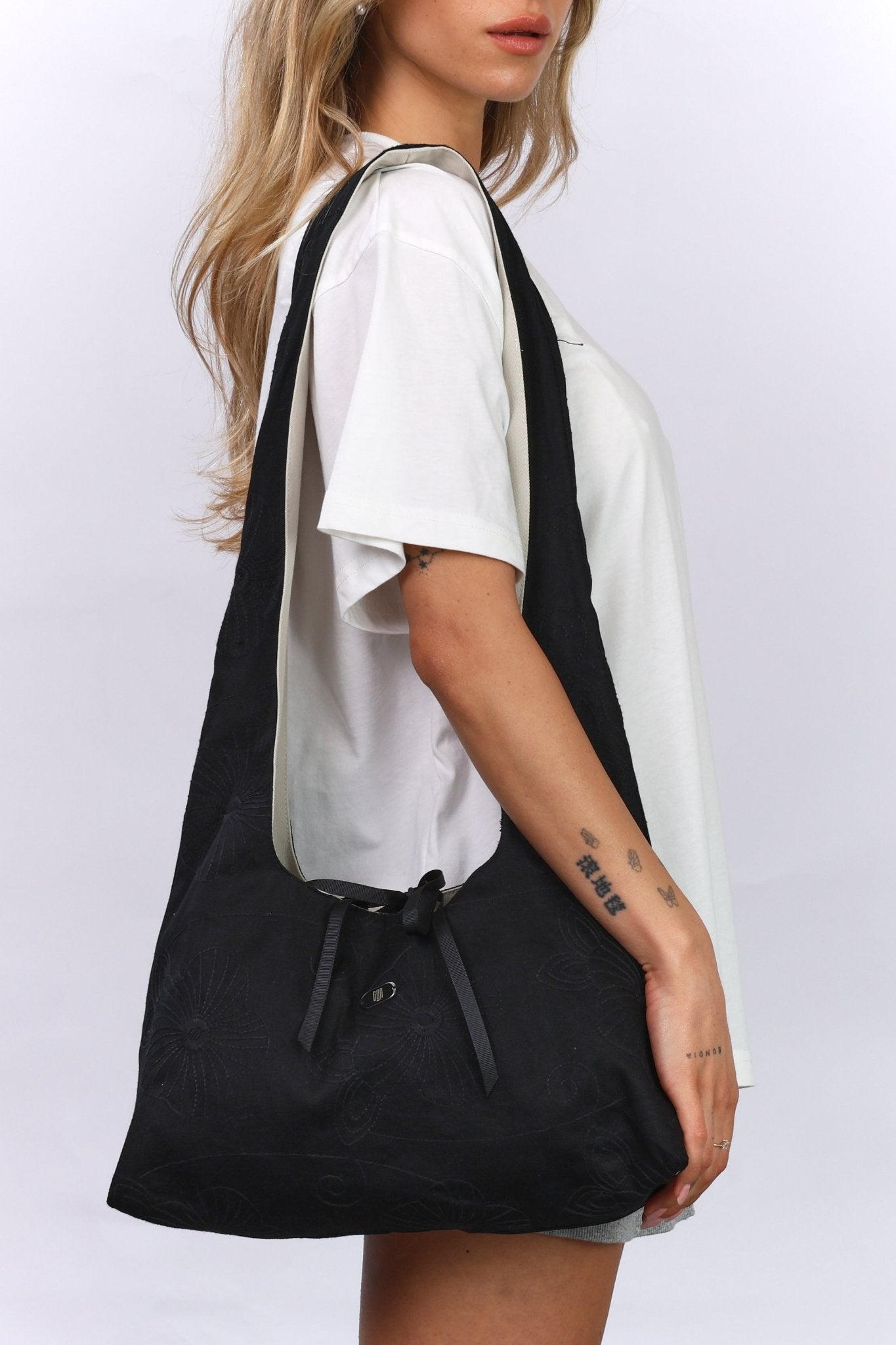 Crossbody bag - Black Floral \ Stone - GON