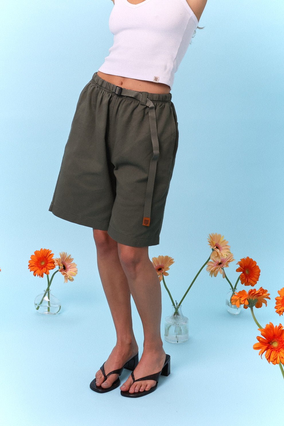Drill Bermuda Shorts - Green - GON