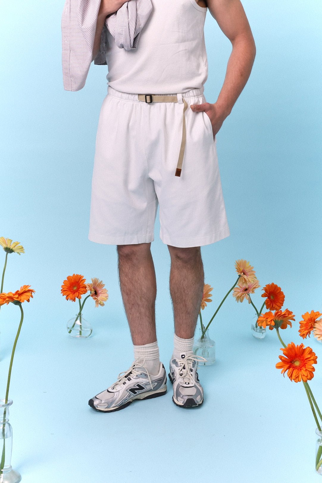 Drill Bermuda Shorts - Off White - GON