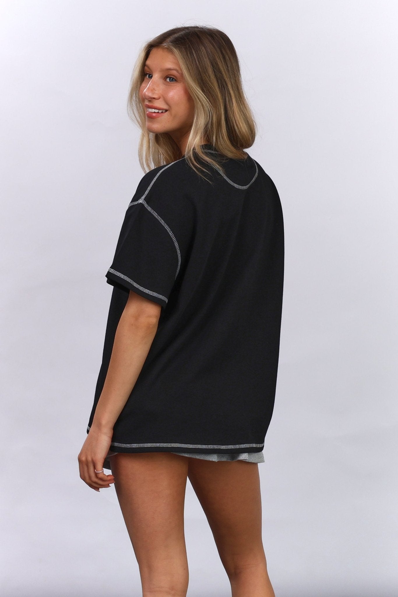 Flatlock Tee - Black - GON