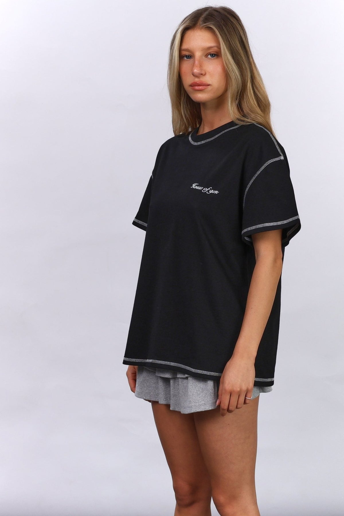 Flatlock Tee - Black - GON