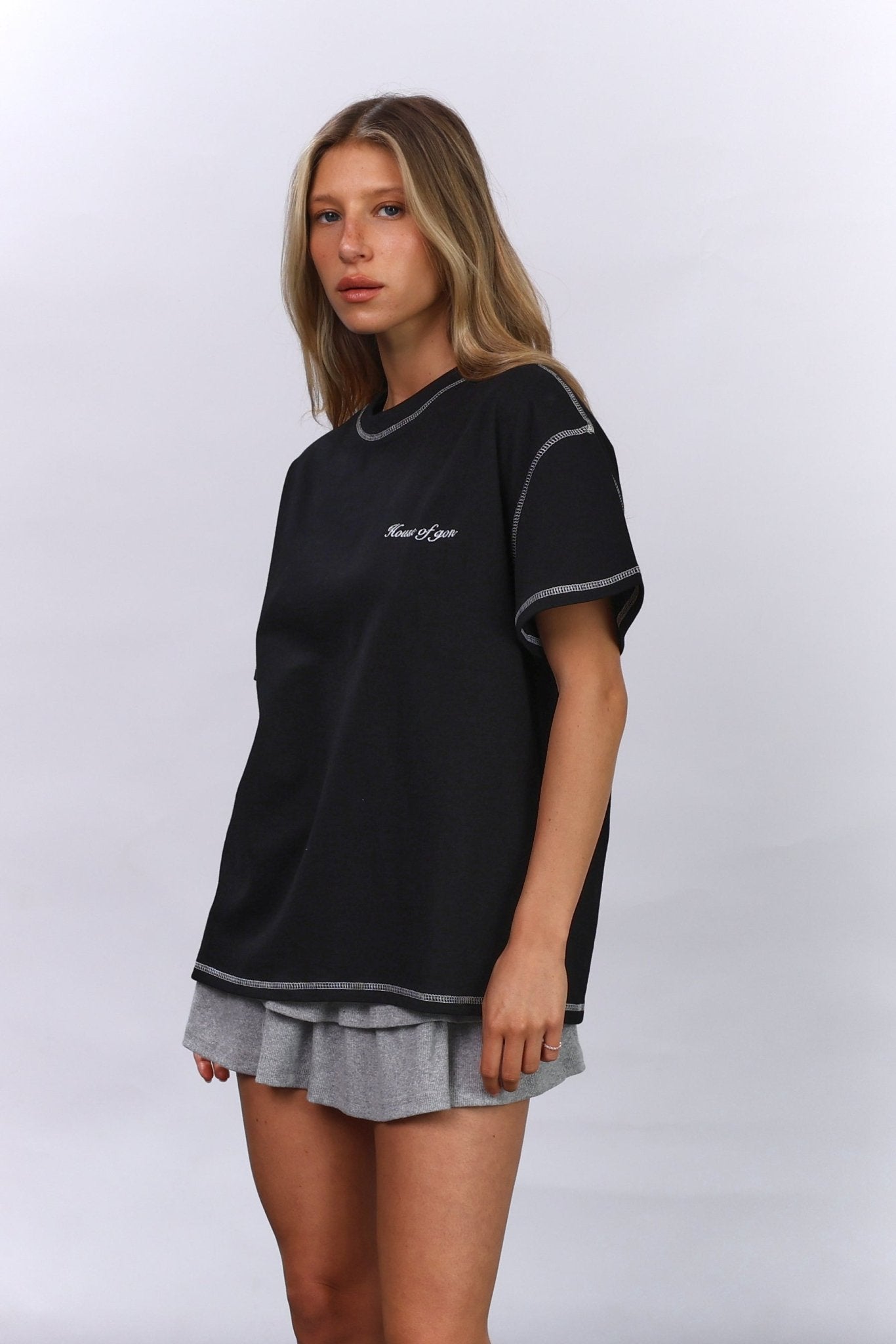 Flatlock Tee - Black - GON