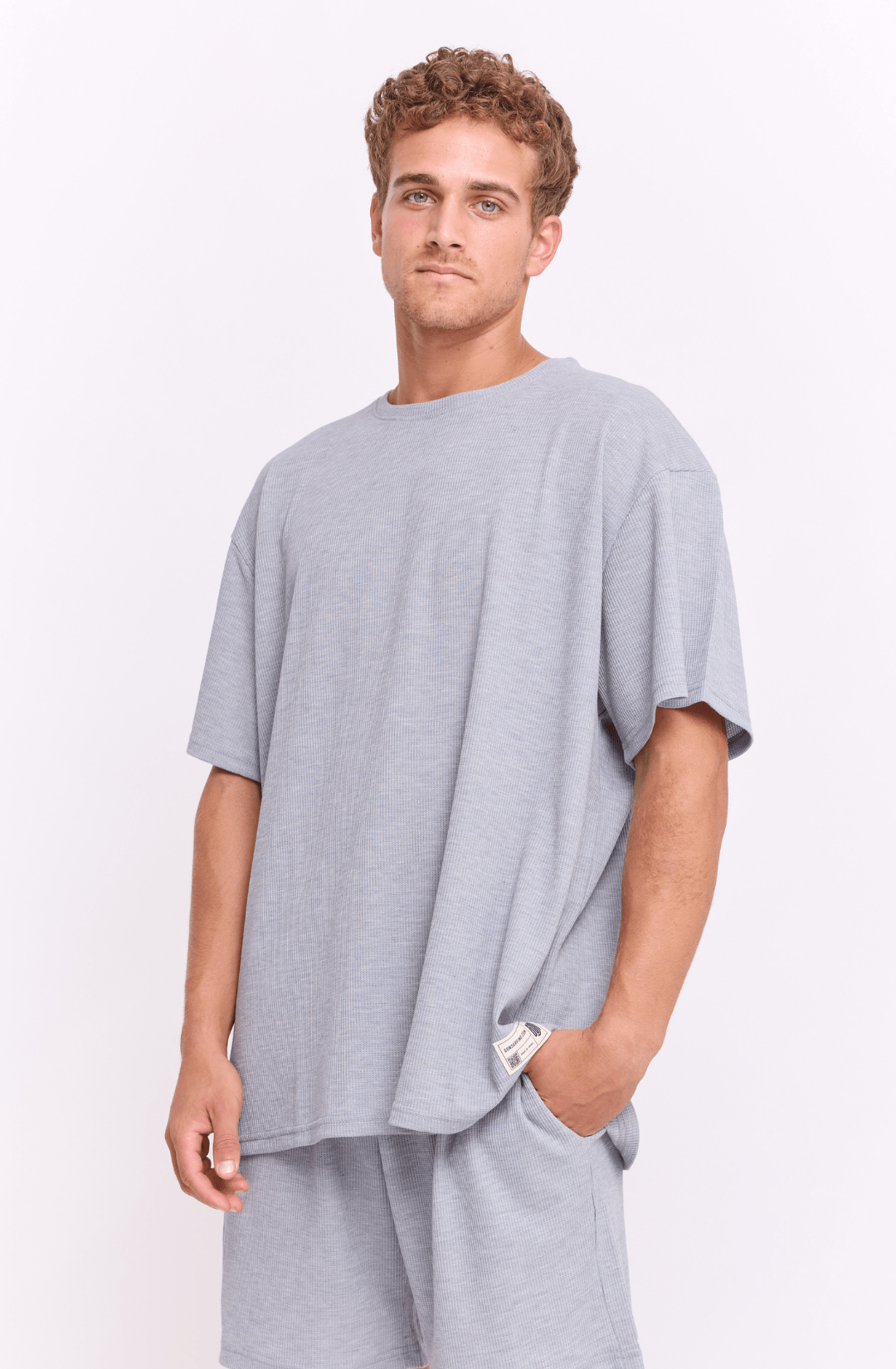 Gray - Waffle T-Shirt - GONSURFING