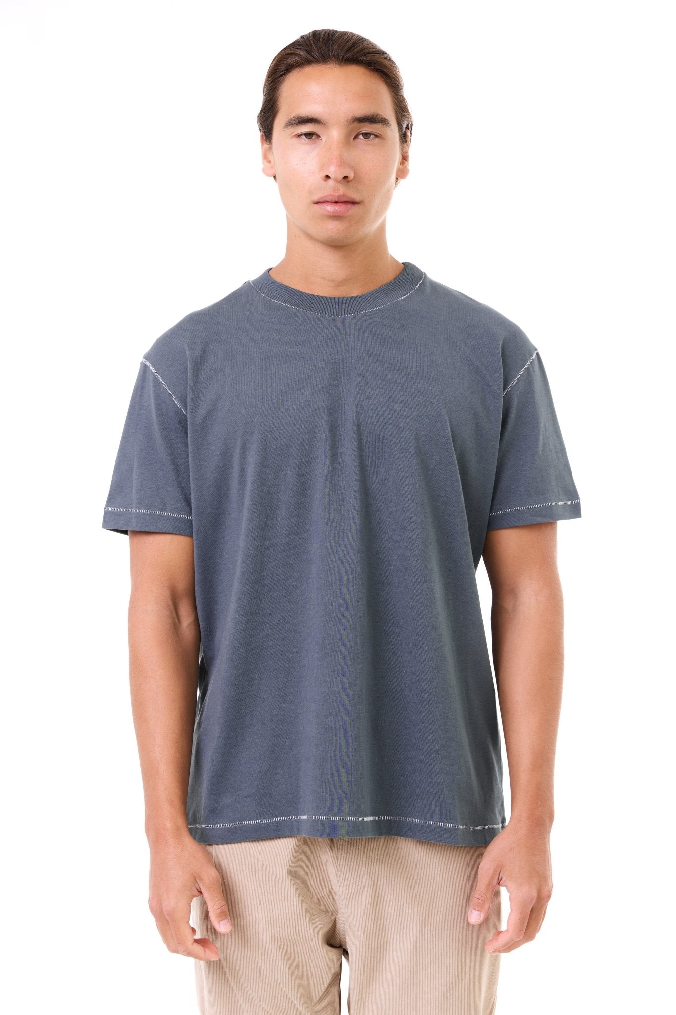 Gray wash - stitches t-shirt - GONSURFING