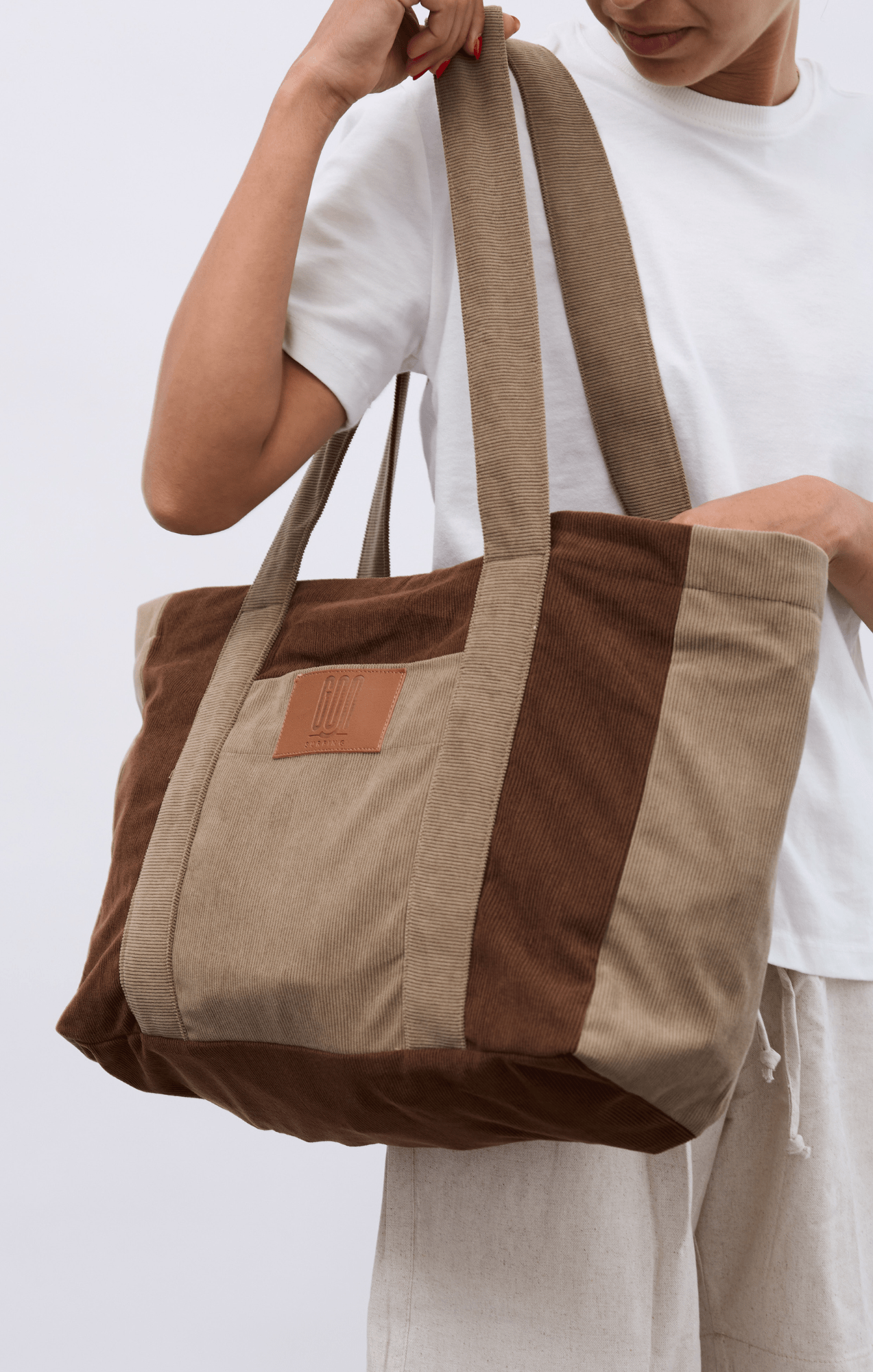 Khaki & Brown - Corduroy Bag - GONSURFING