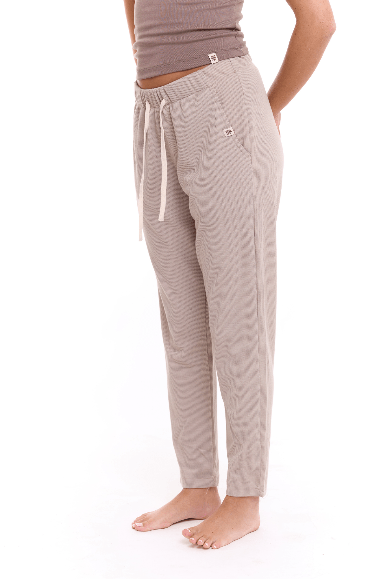 Khaki - Waffle Unisex Long Pants - GONSURFING