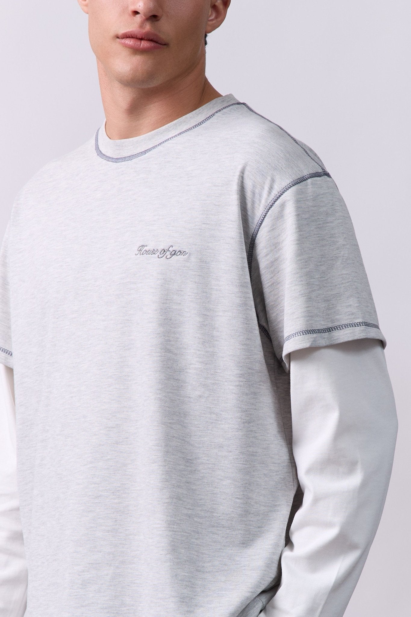 Layer Tee – Gray Stitching - GON