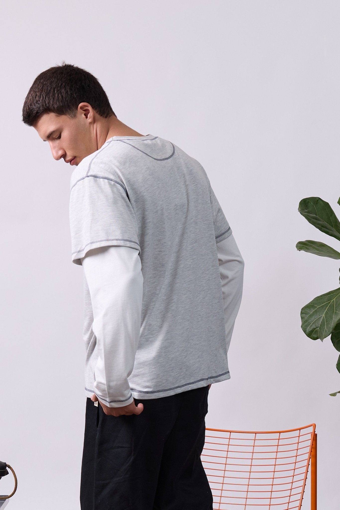 Layer Tee – Gray Stitching - GON