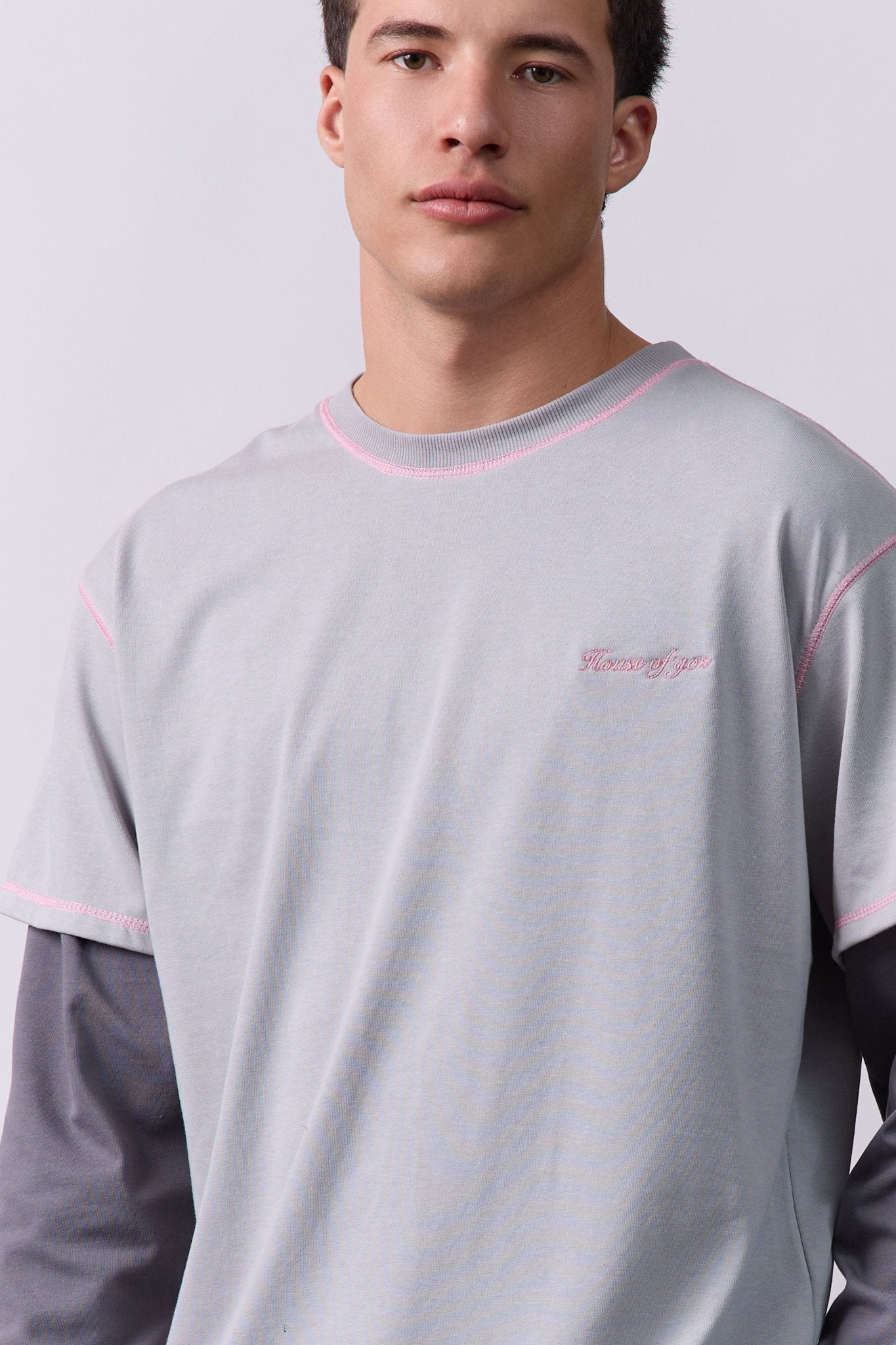 Layer Tee – Pink Stitching - GON