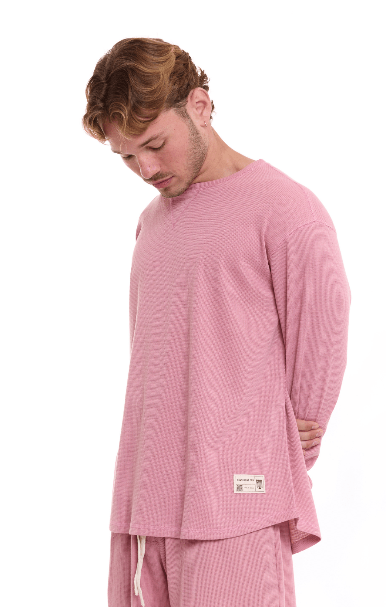 Light Pink - Waffle Long Shirt - GONSURFING