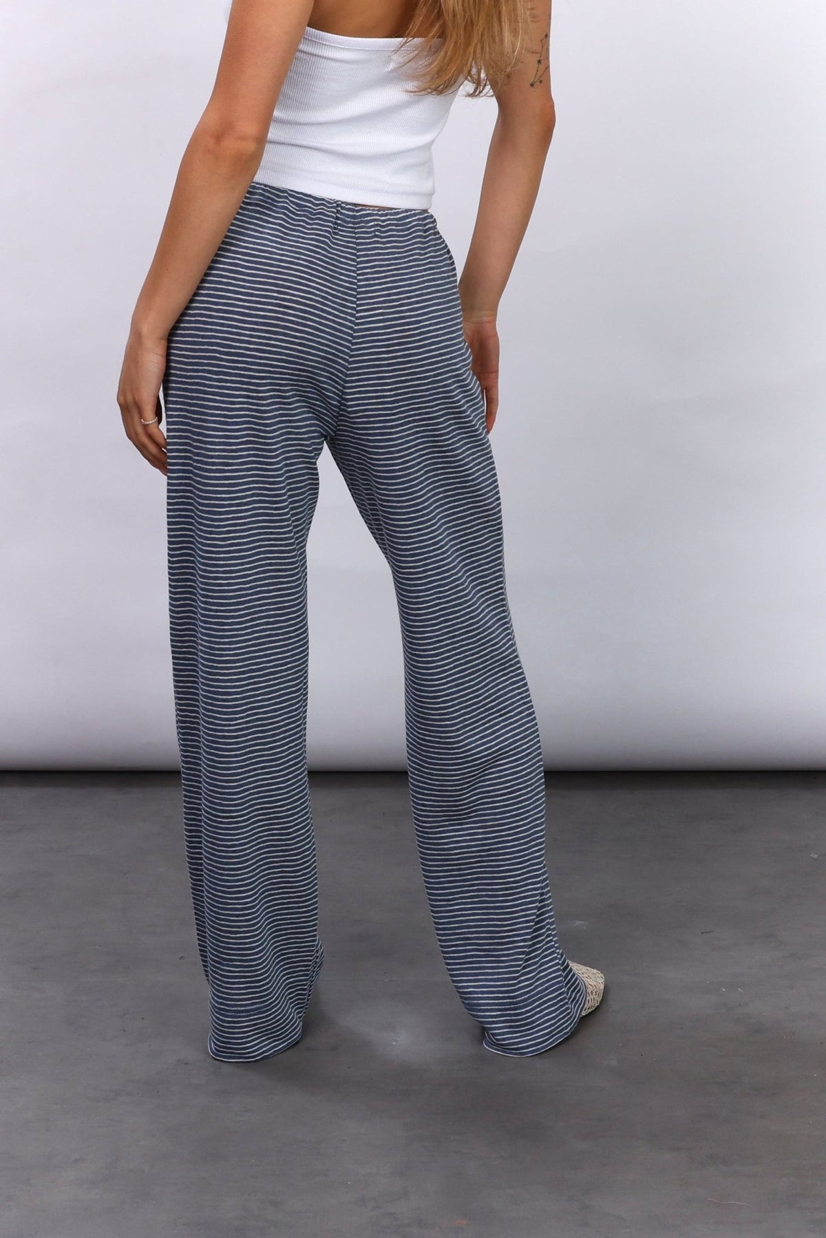 Long striped pants - Blue - GON