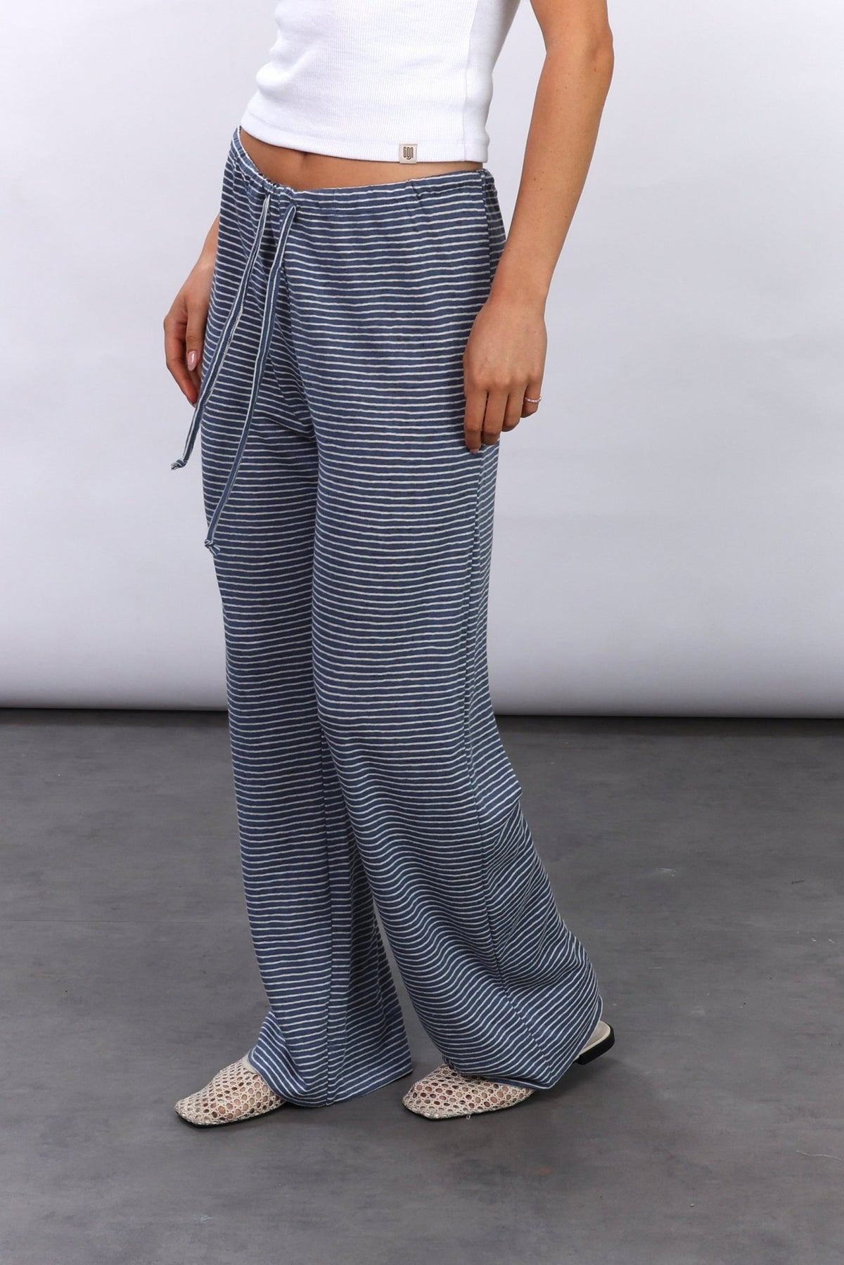 Long striped pants - Blue - GON