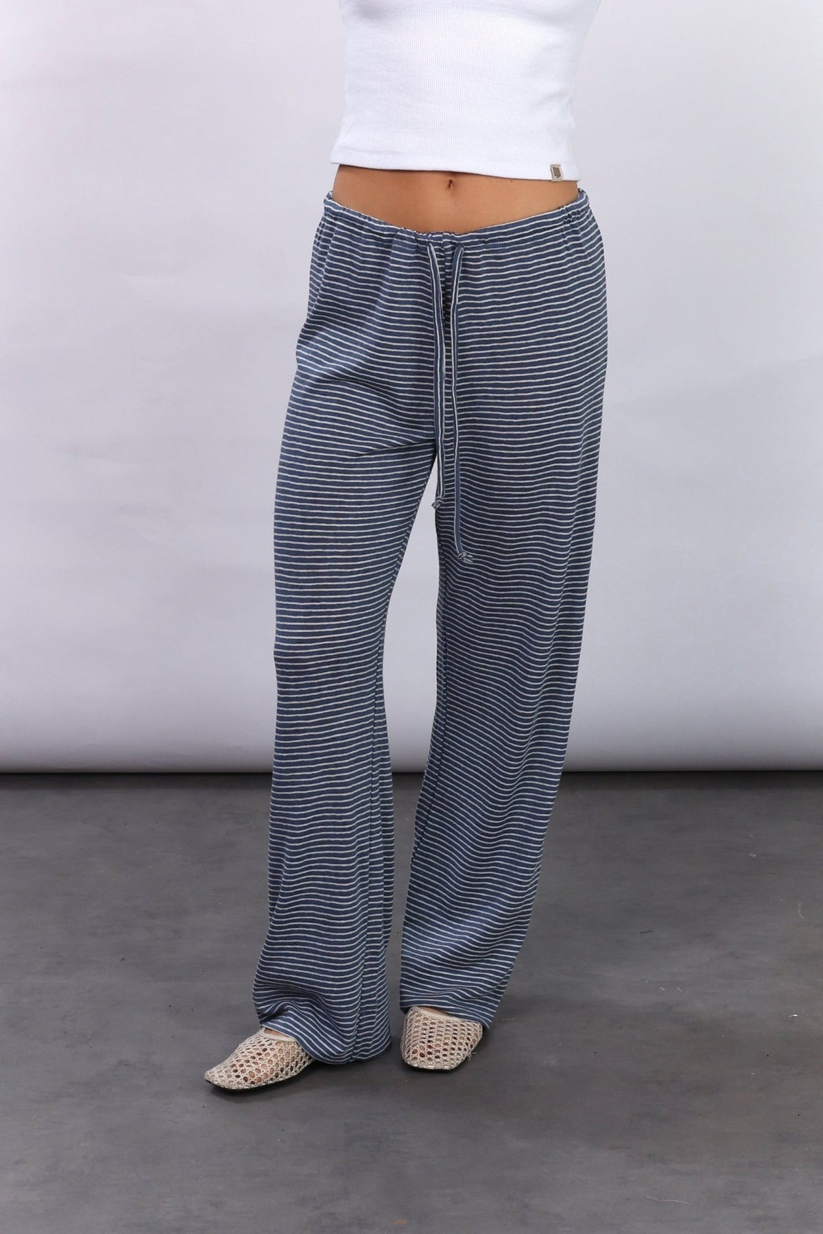 Long striped pants - Blue - GON