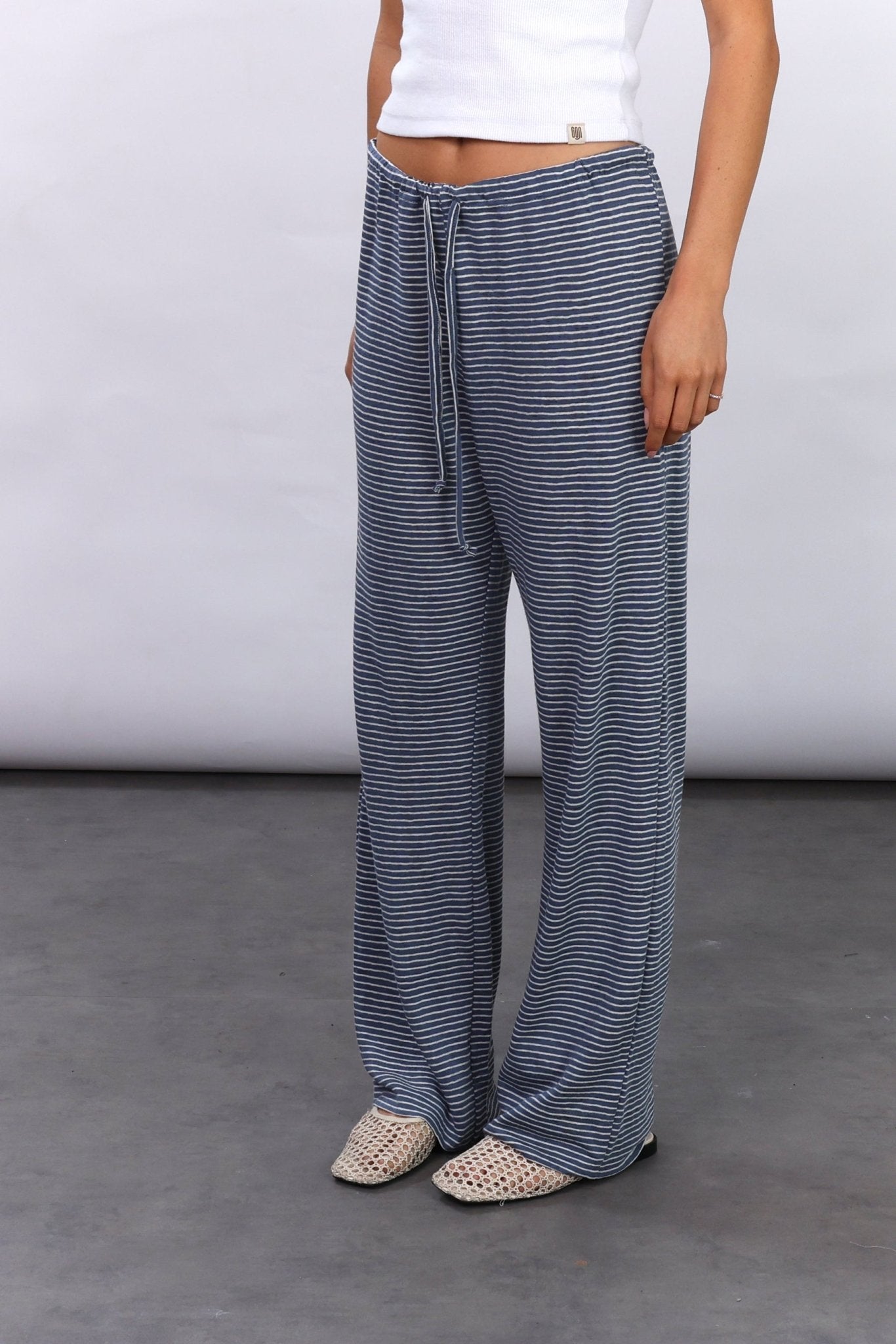 Long striped pants - Blue - GON