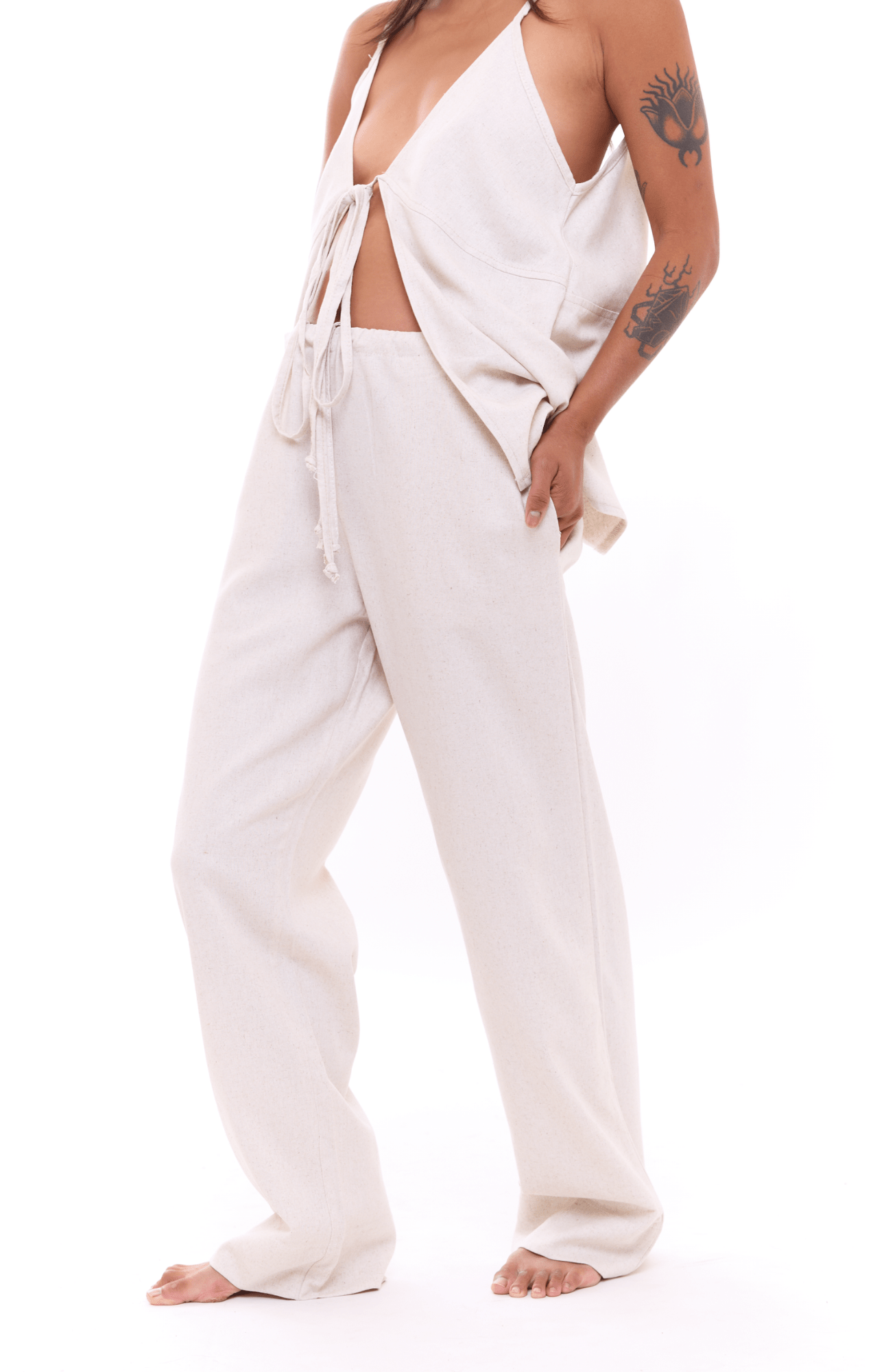 Natural Light - Woman Linen Long Pants - GONSURFING