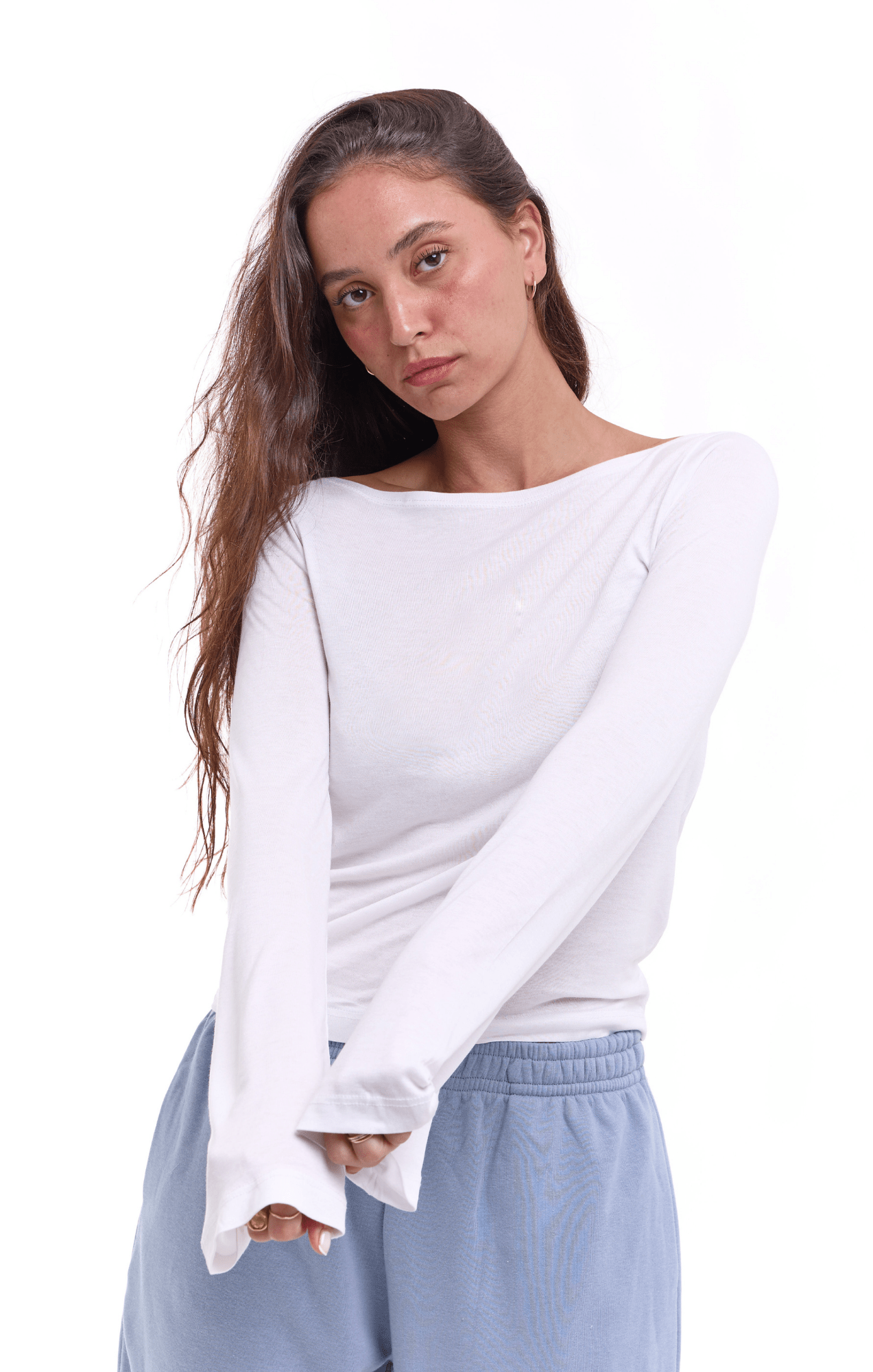 Off shoulder shirt - White - GONSURFING