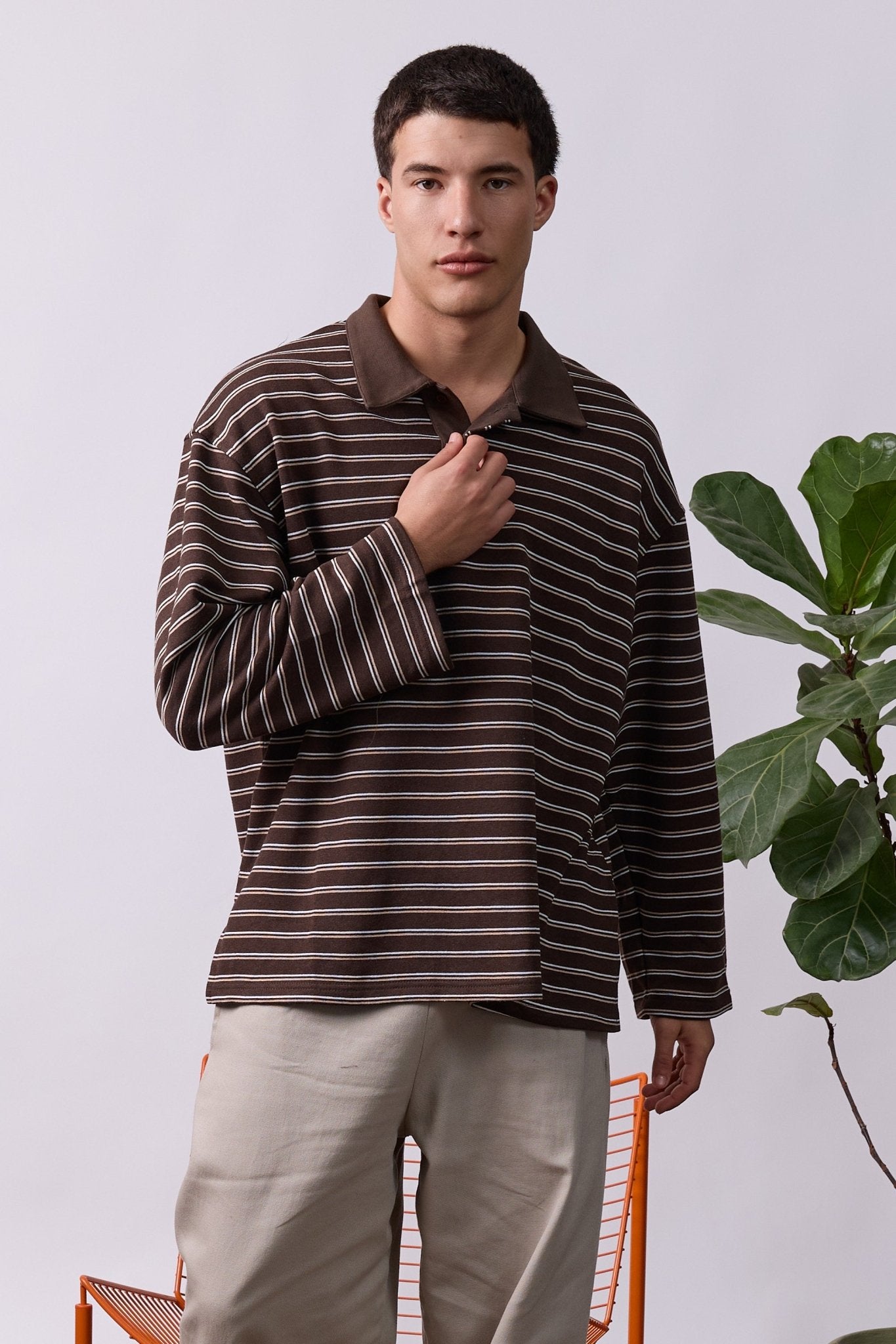 Polo Shirt – Brown Stripes - GON