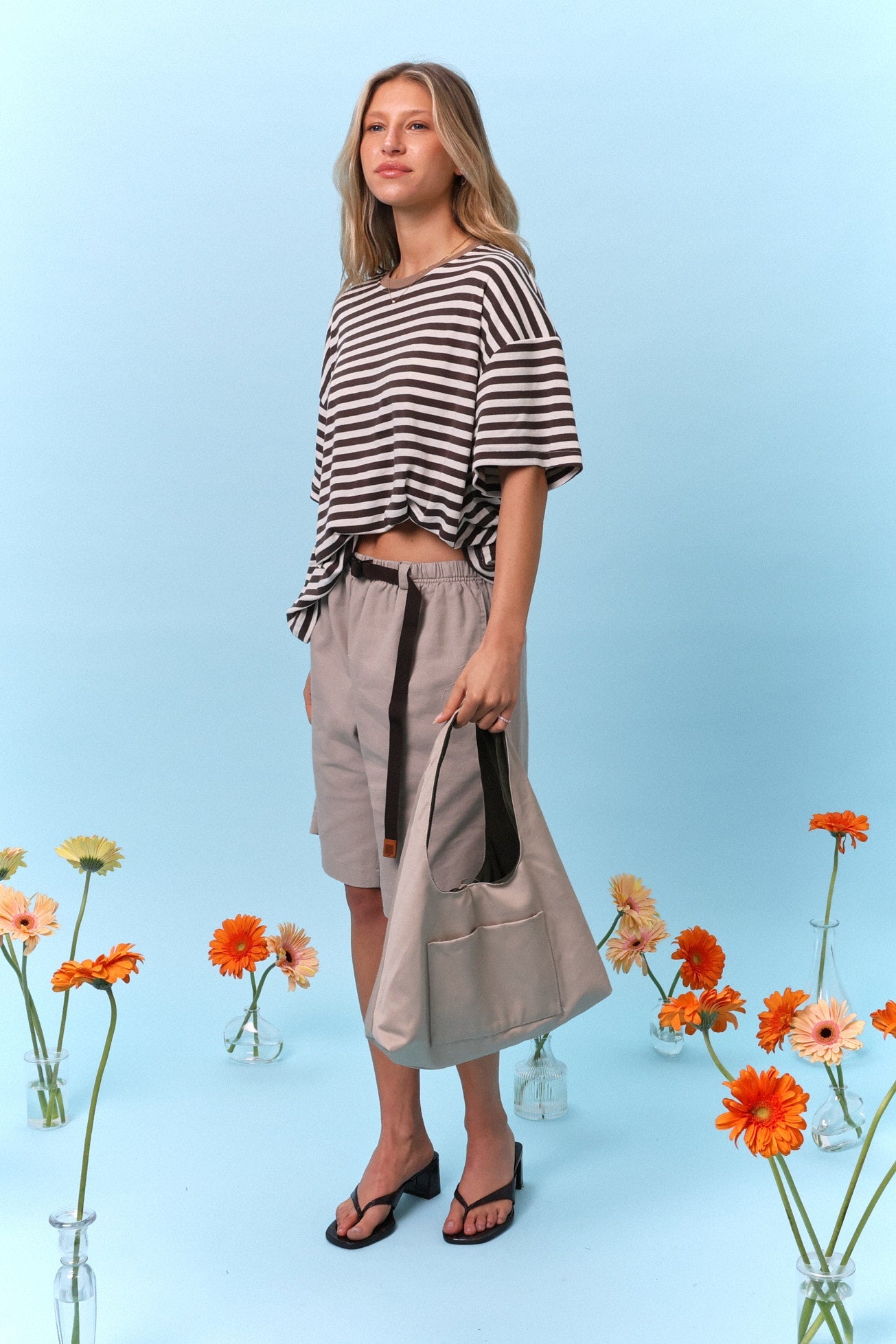 Shoulder bag - Beige / Olive - GON