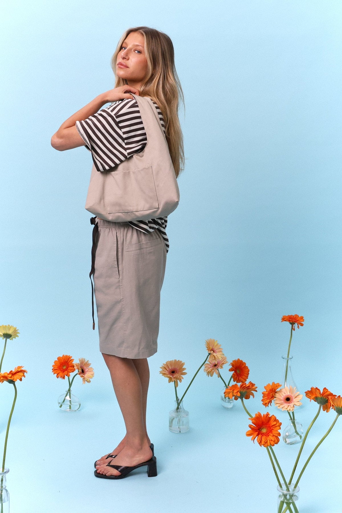Shoulder bag - Beige / Olive - GON