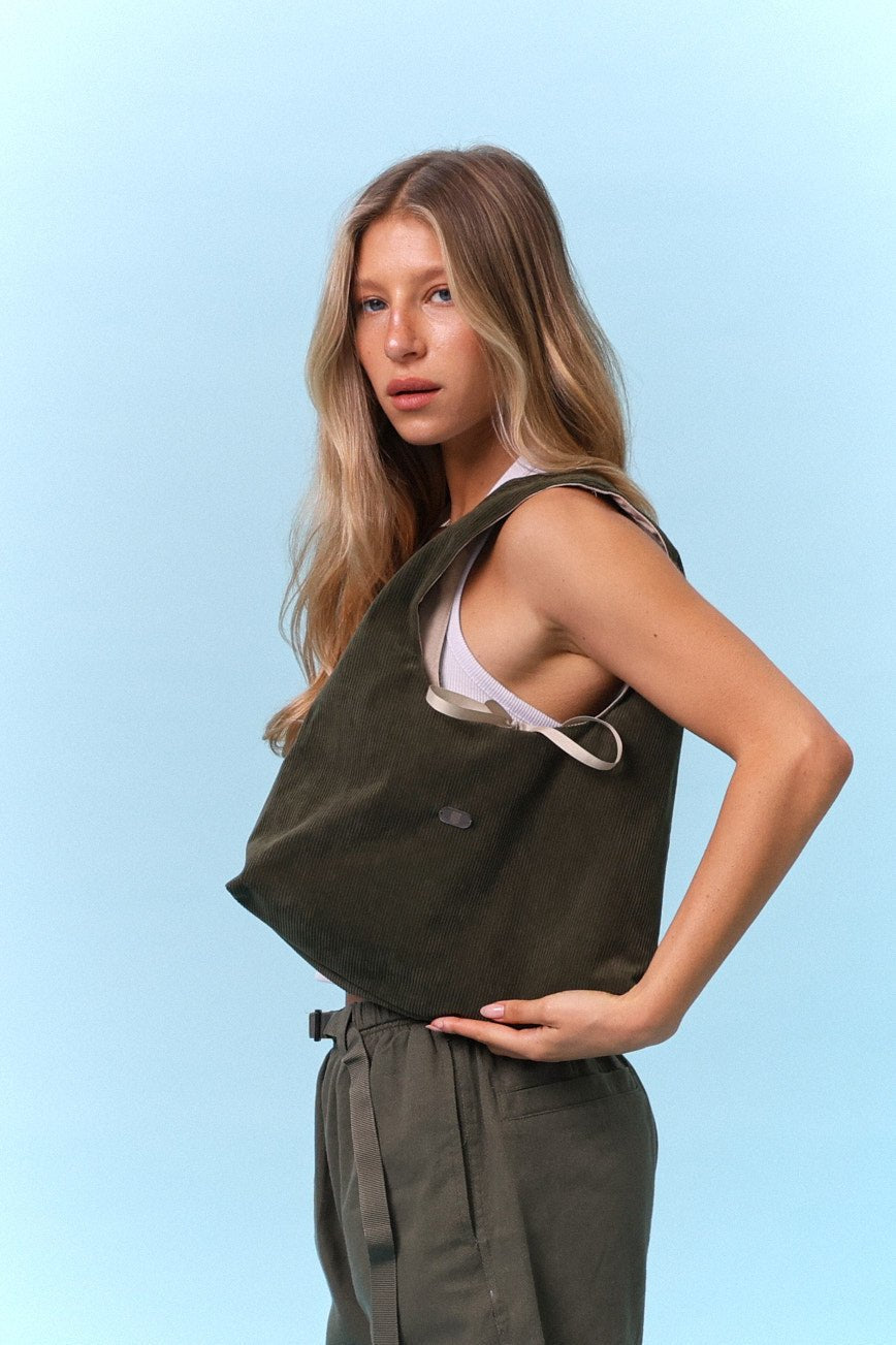 Shoulder bag - Olive / Beige - GON