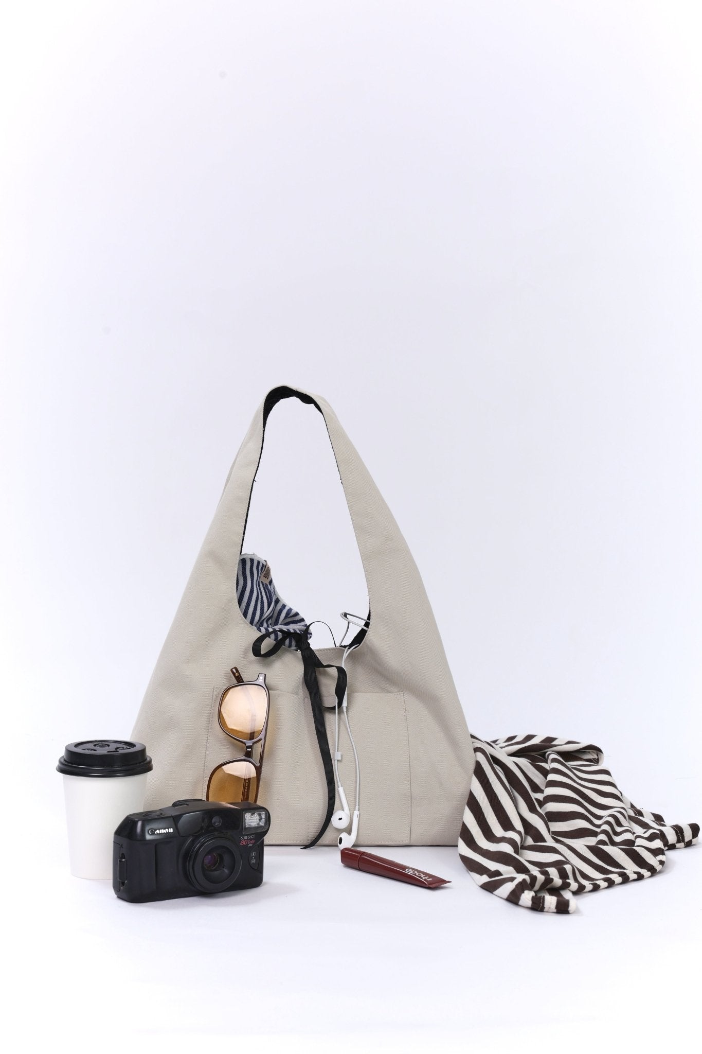 Shoulder bag - Stone / Black Floral - GON