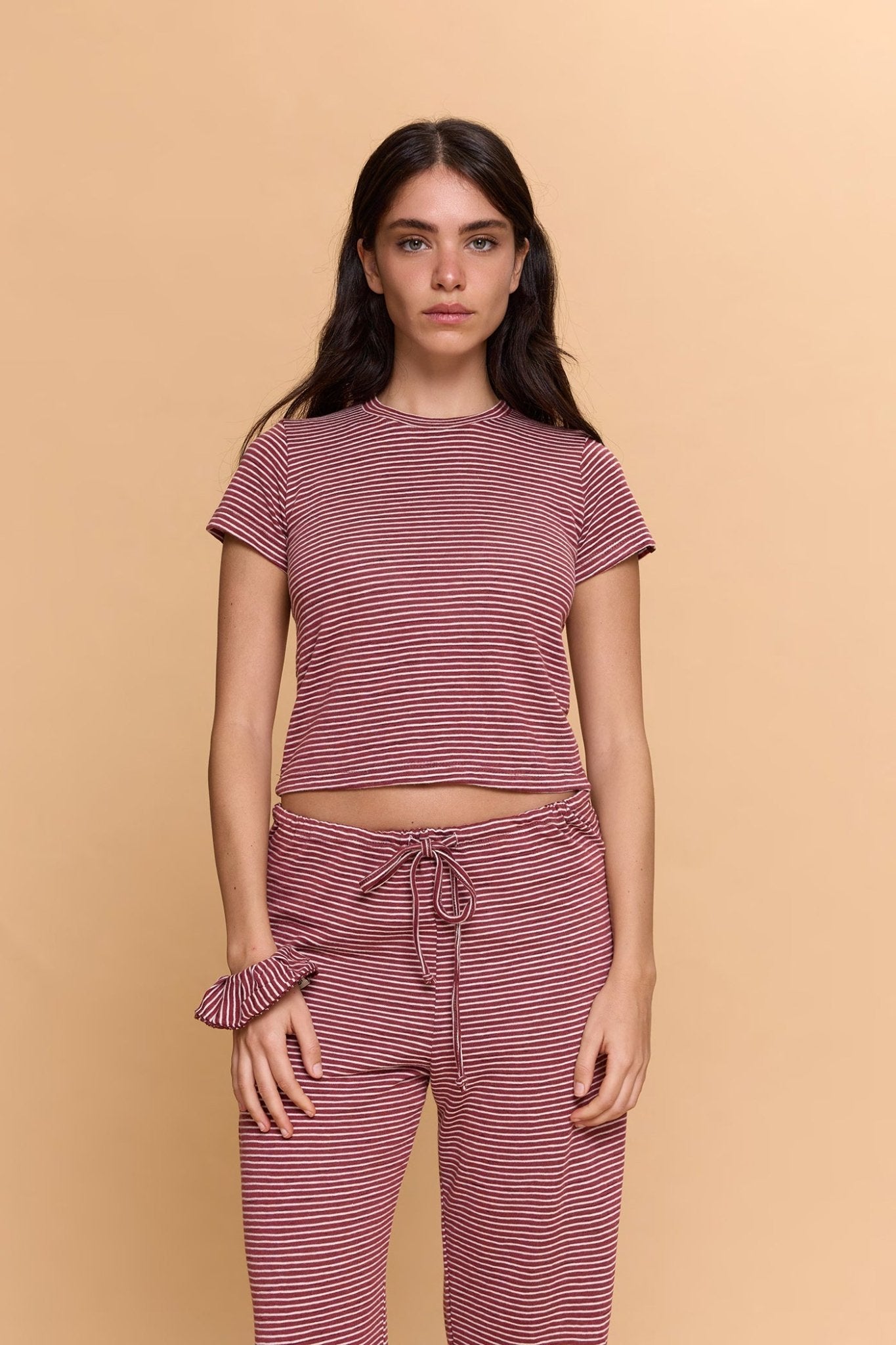 Striped baby T - Burgundy - GONSURFING
