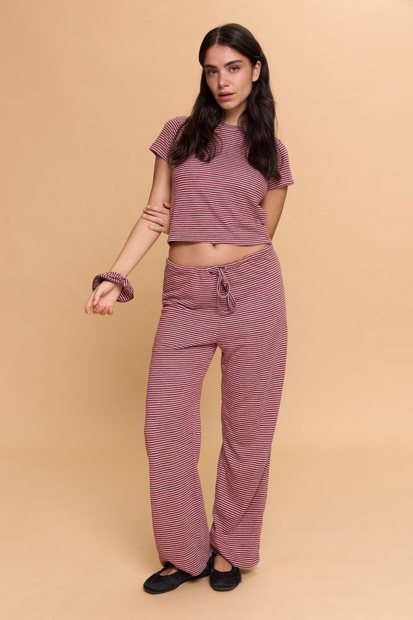 Striped baby T - Burgundy - GONSURFING