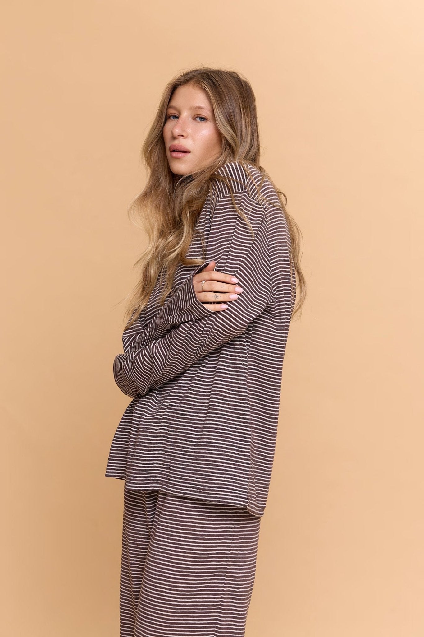 Striped Long sleeve - Brown - GONSURFING