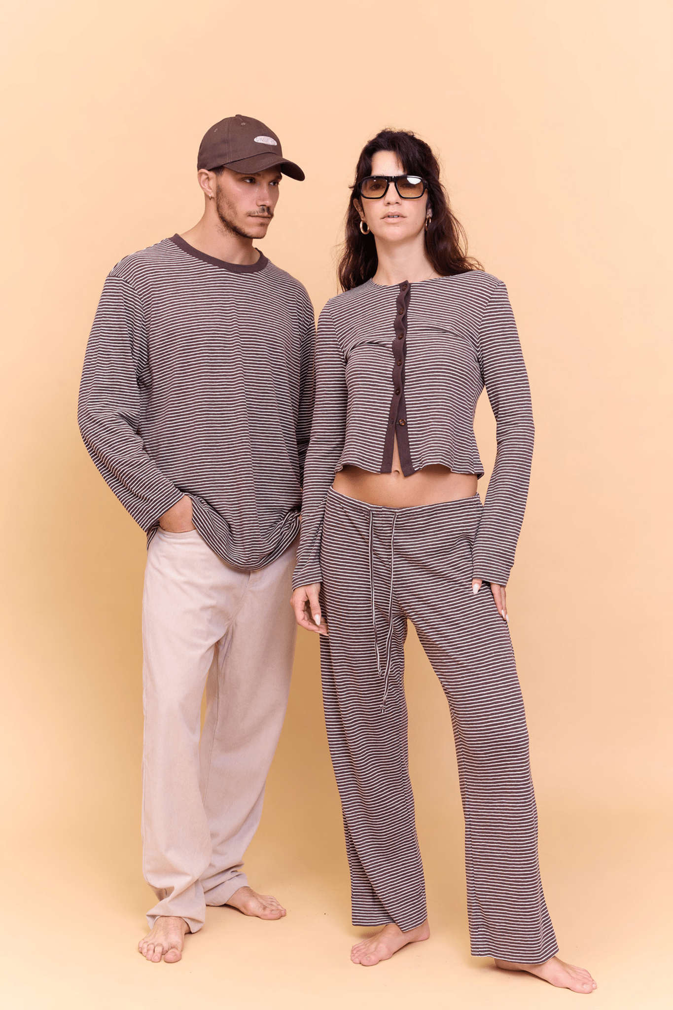 Striped Long sleeve - Brown - GONSURFING