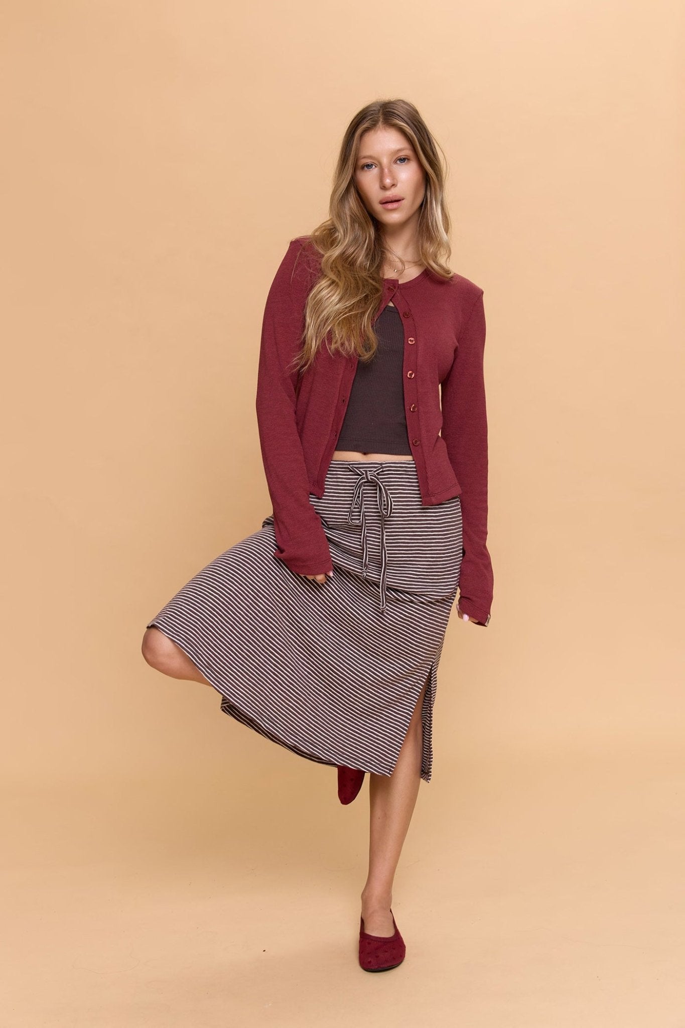 Striped skirt - Brown - GONSURFING