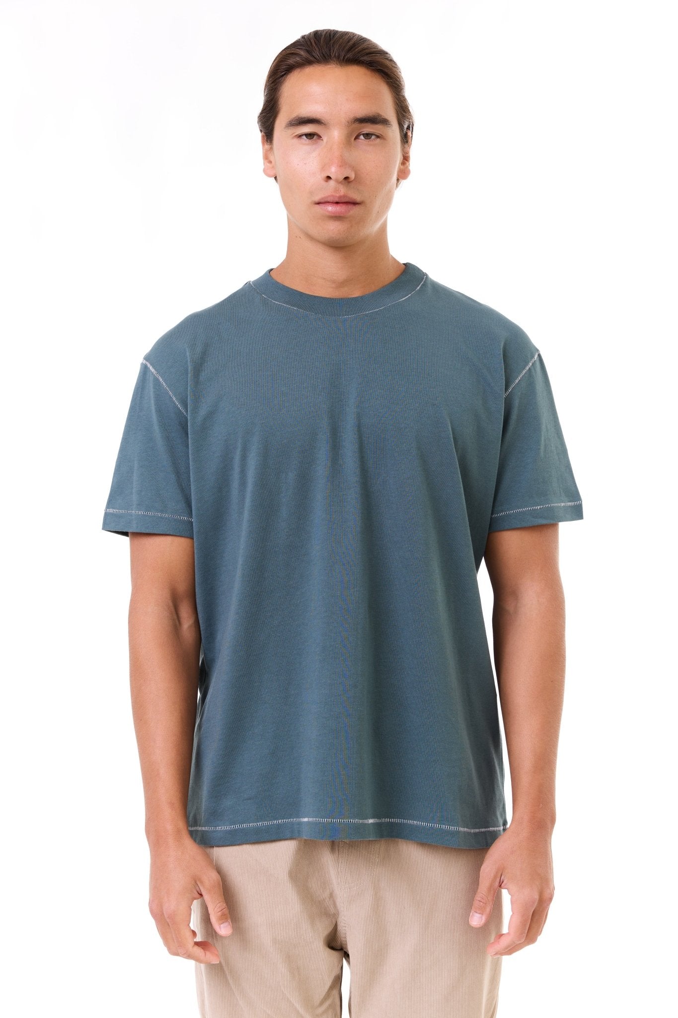 Turquoise - stitches t-shirt - GONSURFING