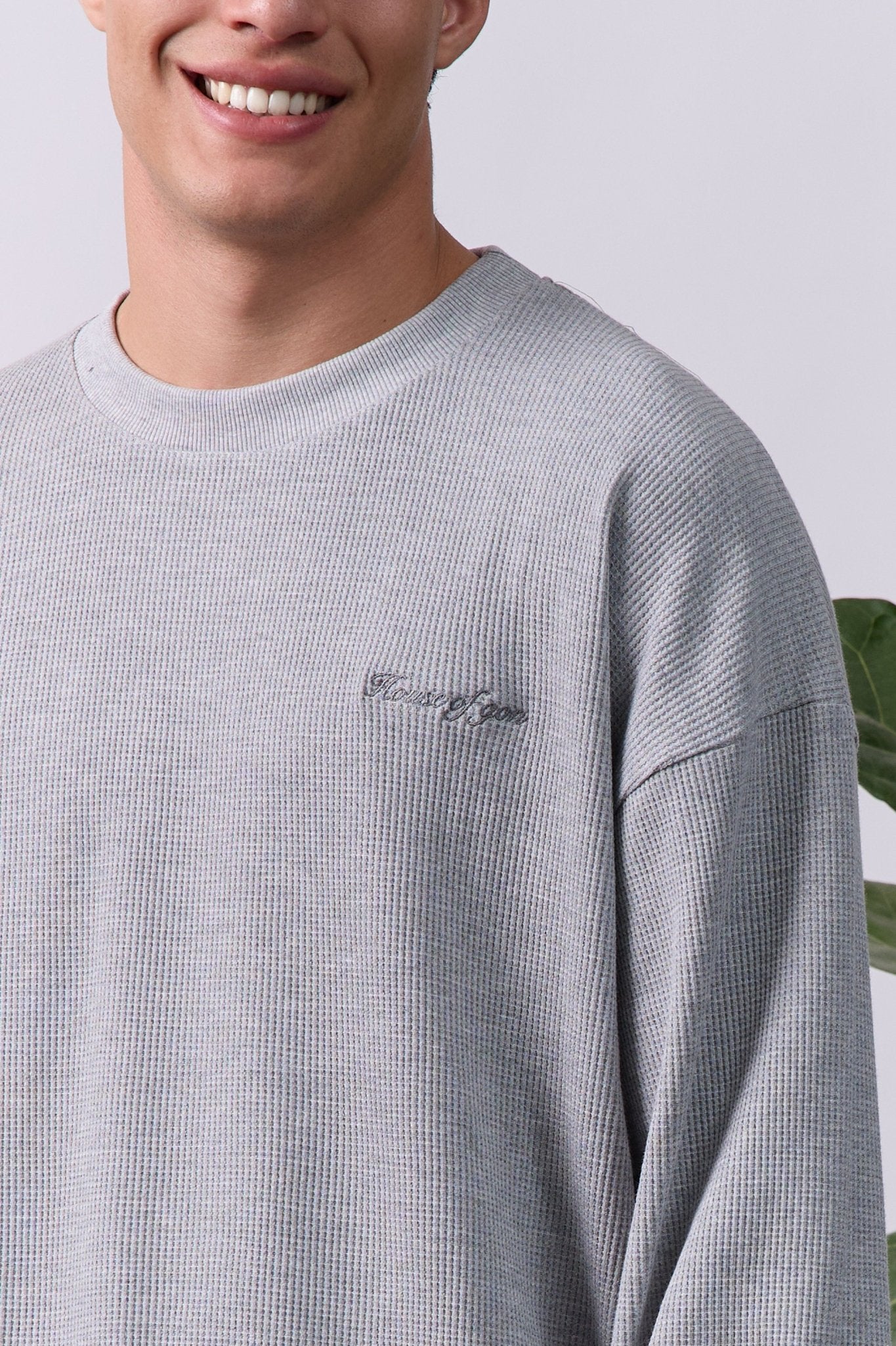 Vintage Waffle Sweatshirt – Gray - GON