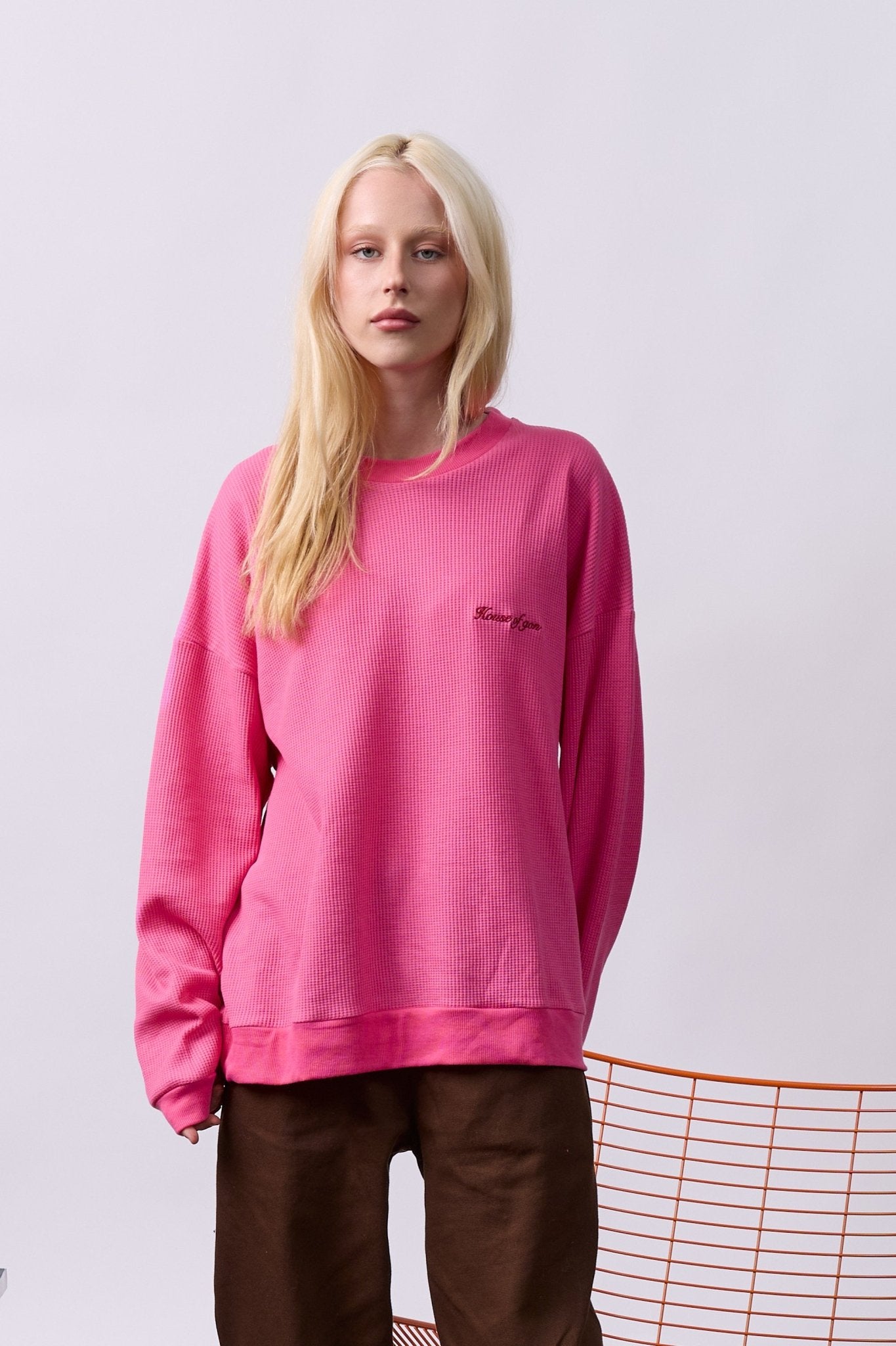 Vintage Waffle Sweatshirt – Pink - GON