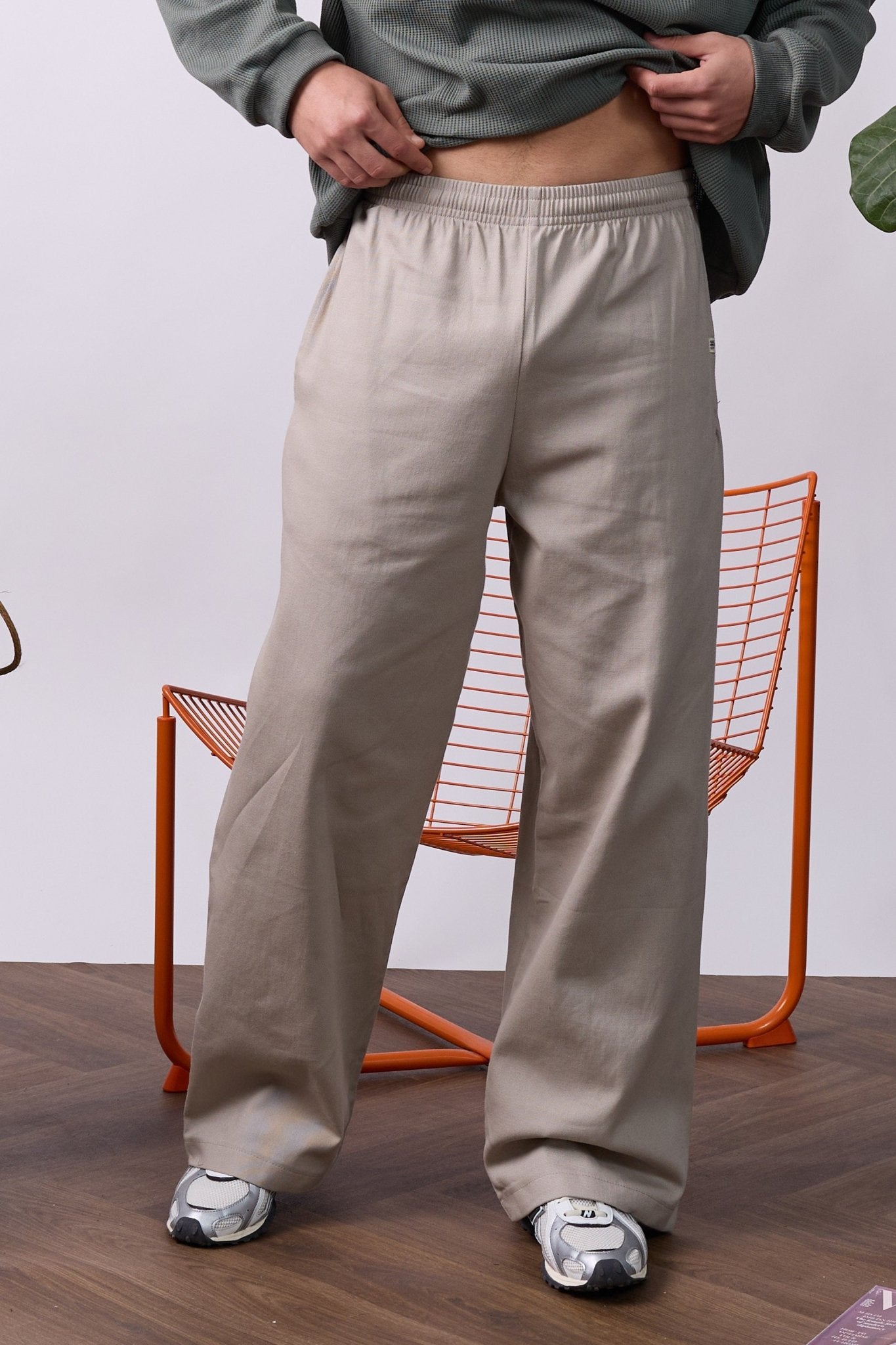 Wide Drill Pants – Beige - GON