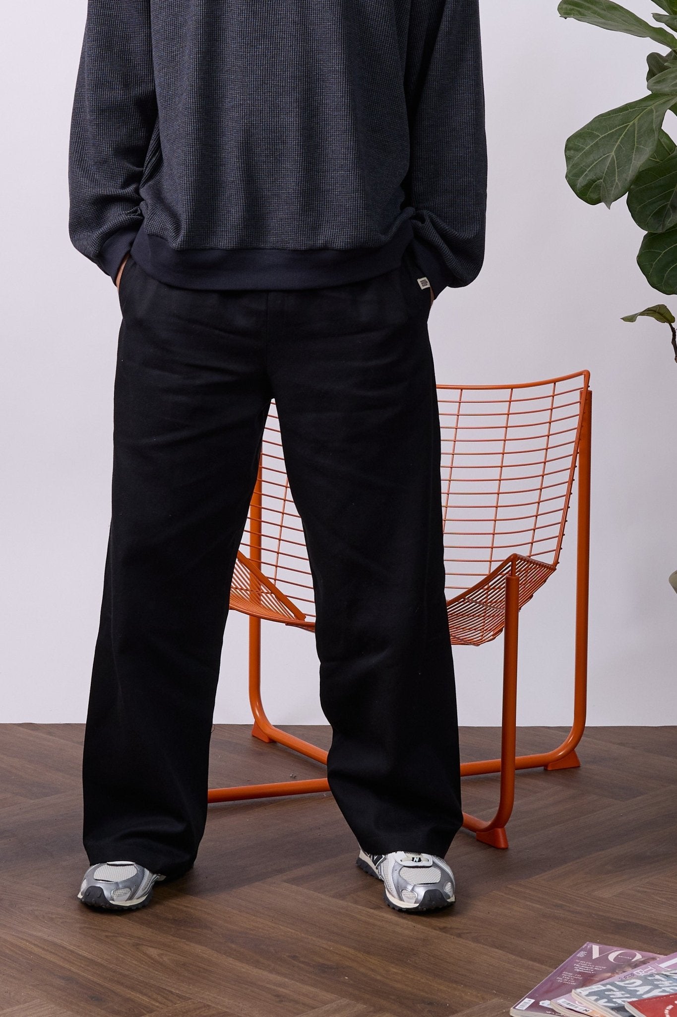 Wide Drill Pants – Black - GON