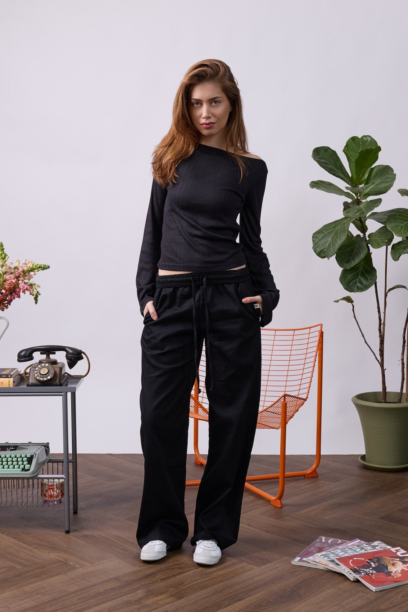 Wide Drill Pants – Black - GON